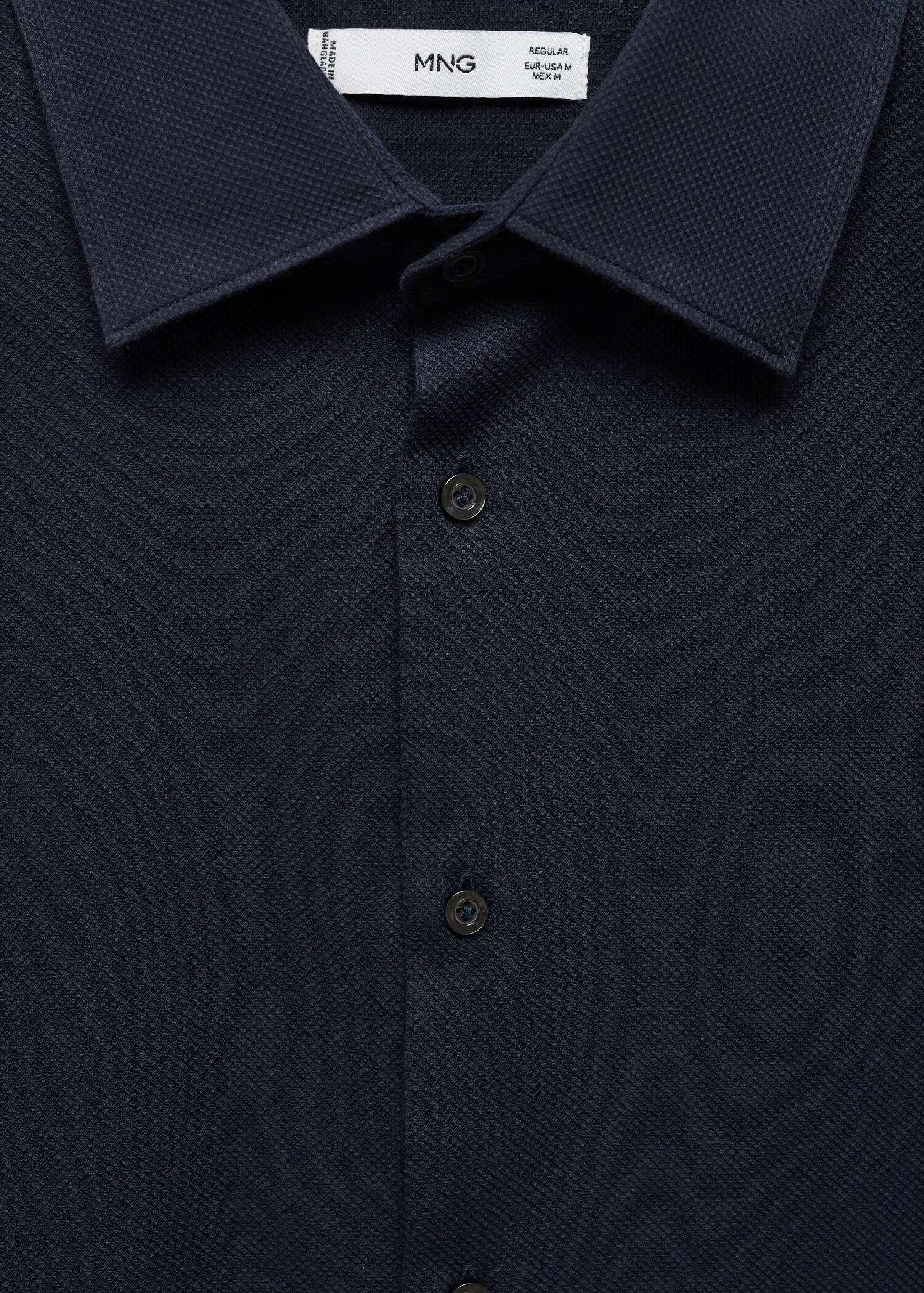 Strukturiertes Slim Fit-Baumwollhemd - Detail des Artikels 8
