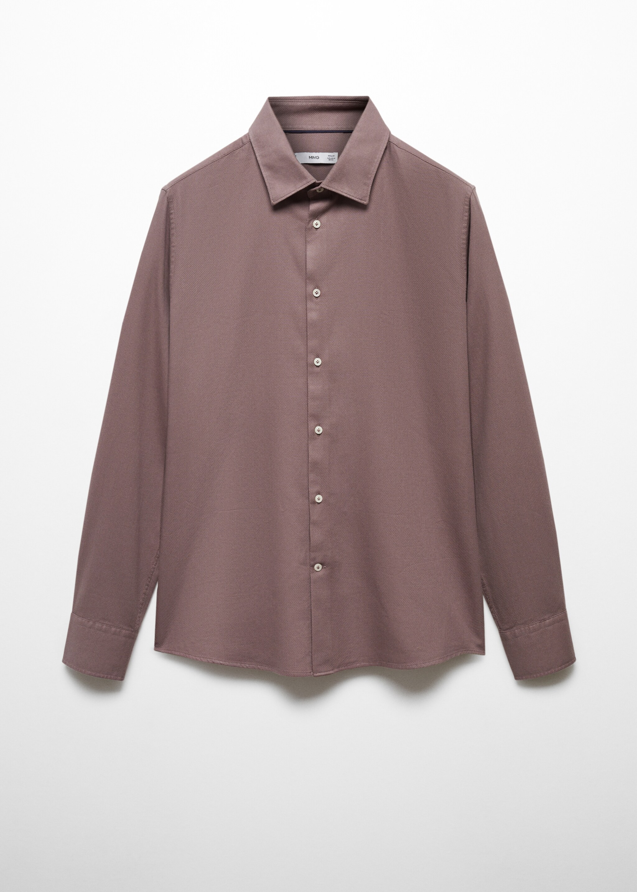 Slim-fit cotton structured shirt - Article without model