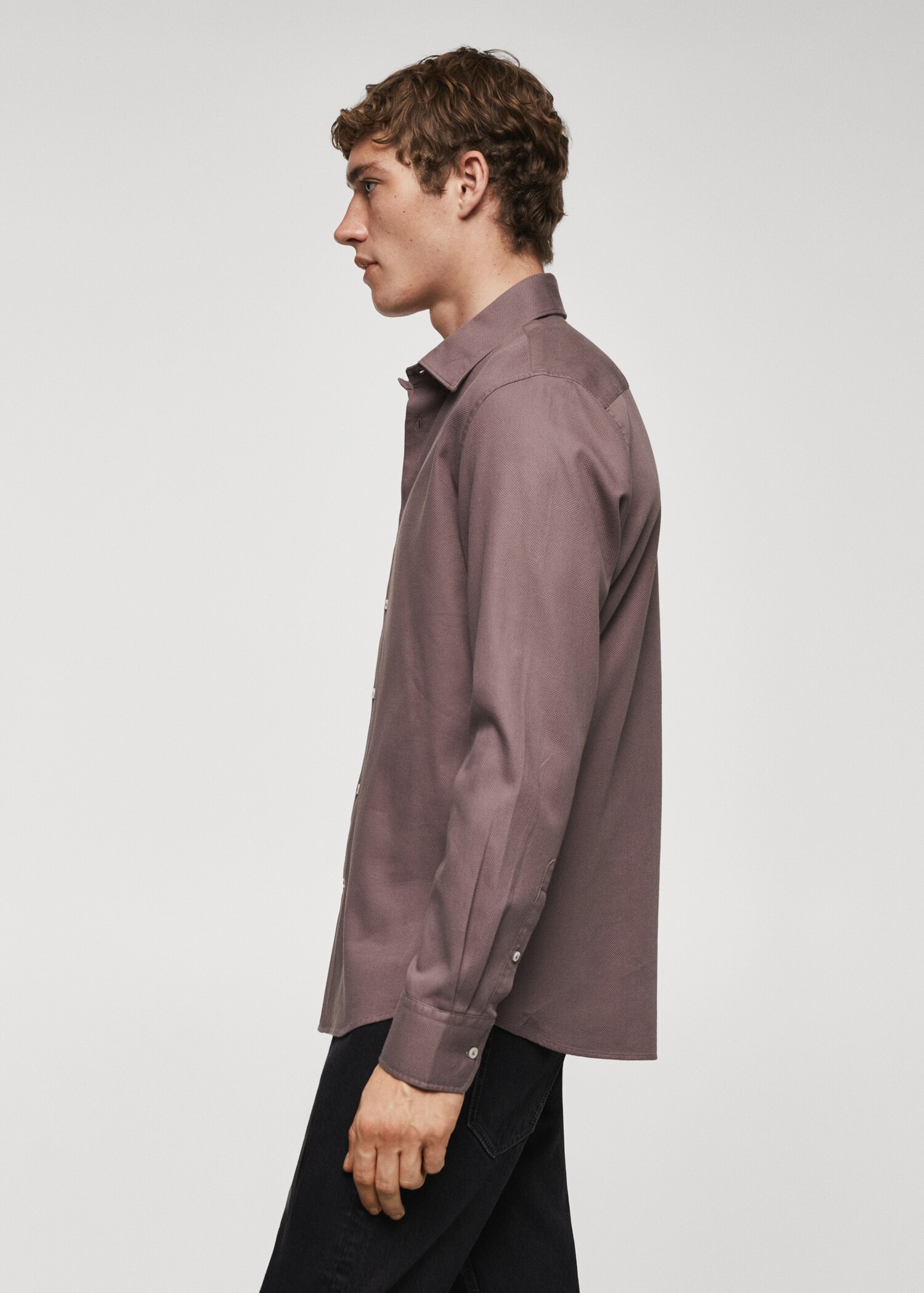 Πουκάμισο slim fit βαμβάκι ανάγλυφο - Λεπτομέρεια του προϊόντος 2