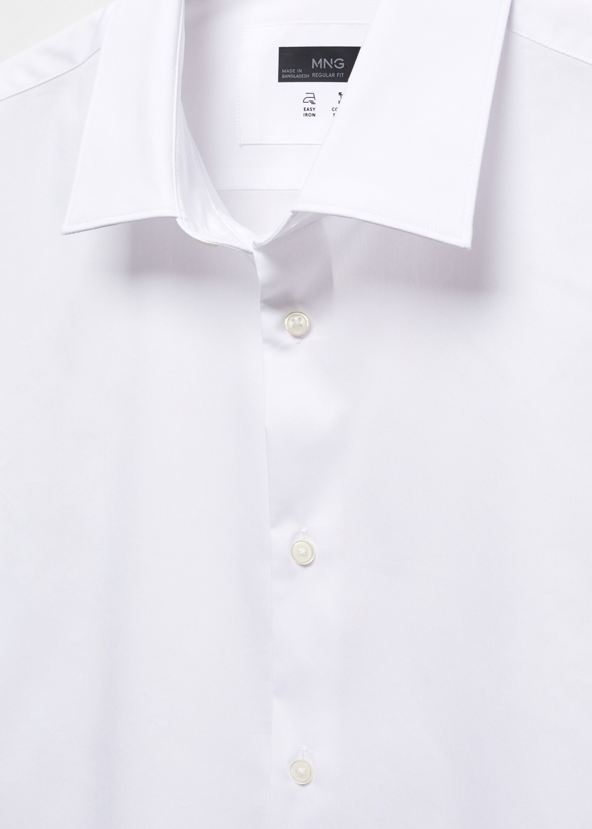 Camisa regular fit algodón stretch - Detalle del artículo 8, Blanco. Ref: 67040637-00.