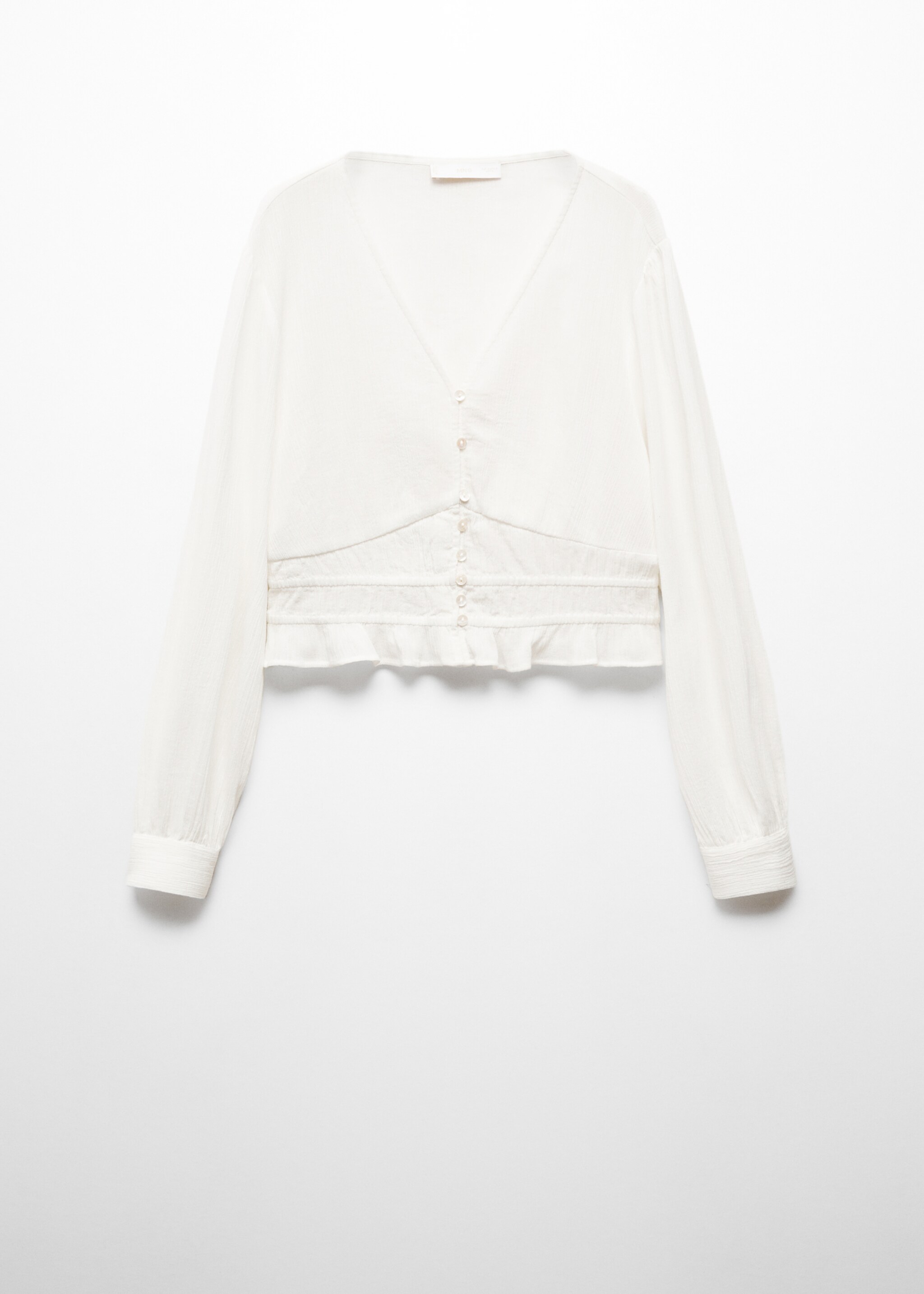 Buttoned cotton shirt - Article without model, Ecru. Ref: 67040641-00.