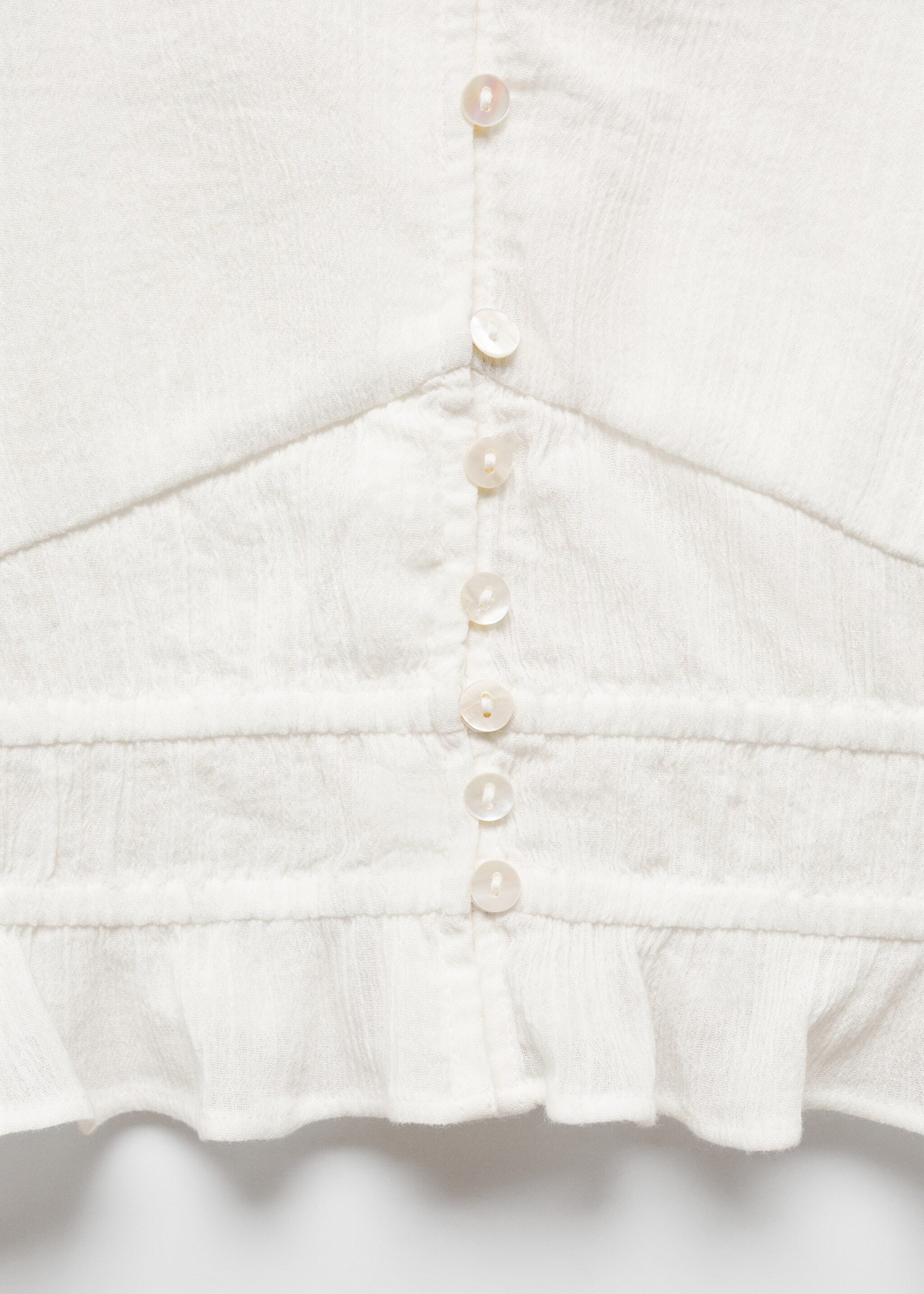 Buttoned cotton shirt - Details of the article 8, Ecru. Ref: 67040641-00.