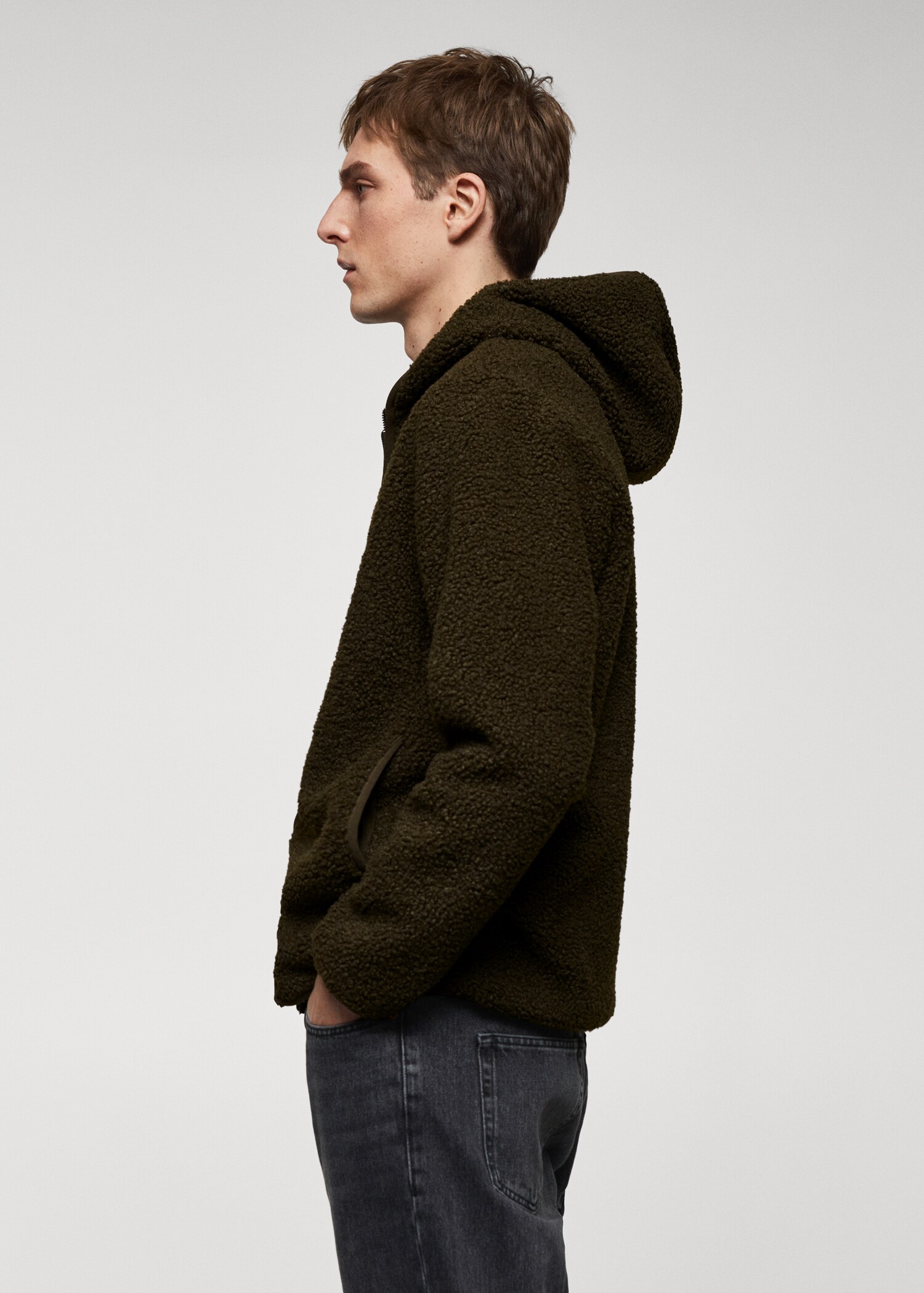 Bouclé-Sweatshirt mit Reißverschluss - Detail des Artikels 2