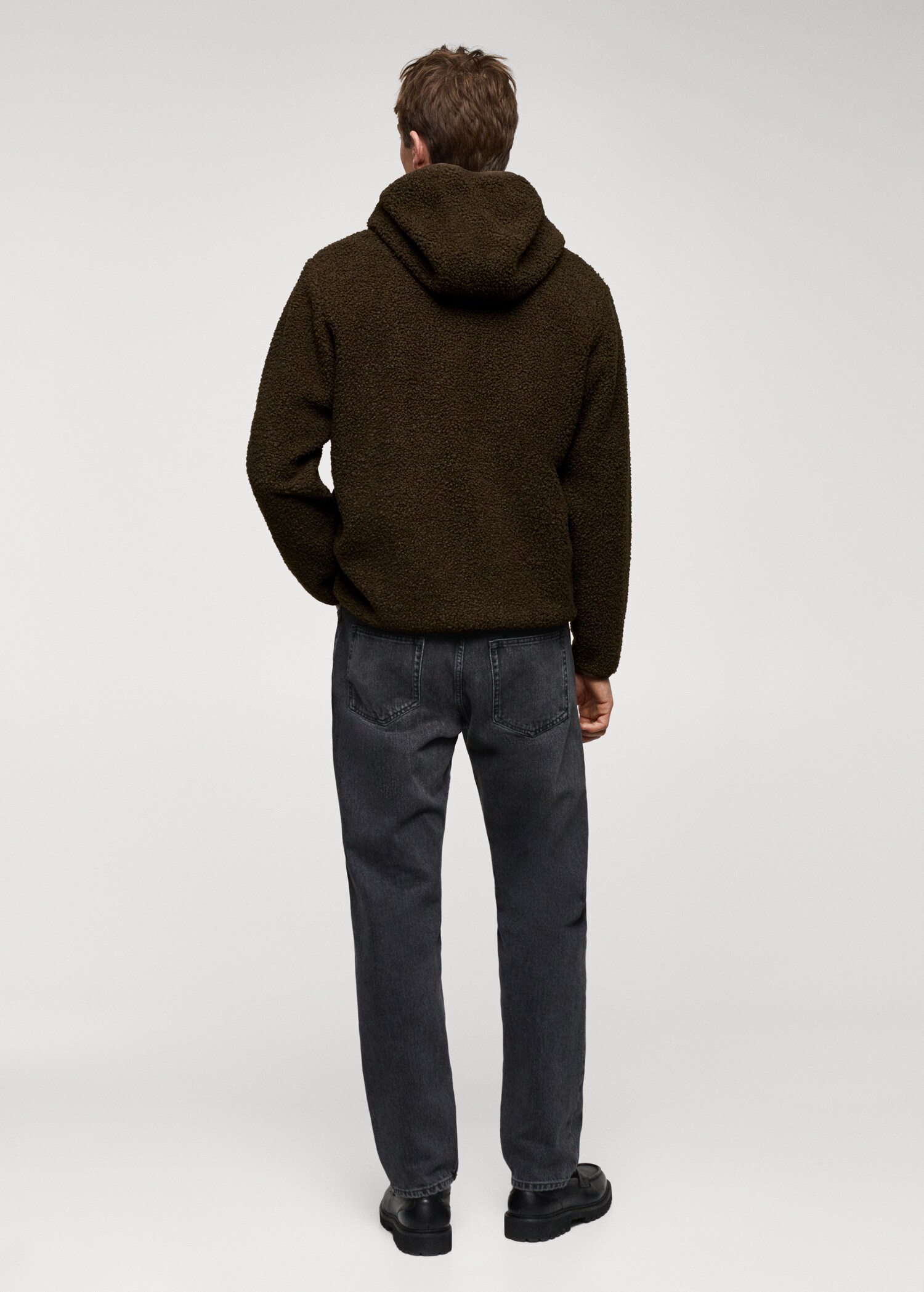 Bouclé-Sweatshirt mit Reißverschluss - Rückseite des Artikels