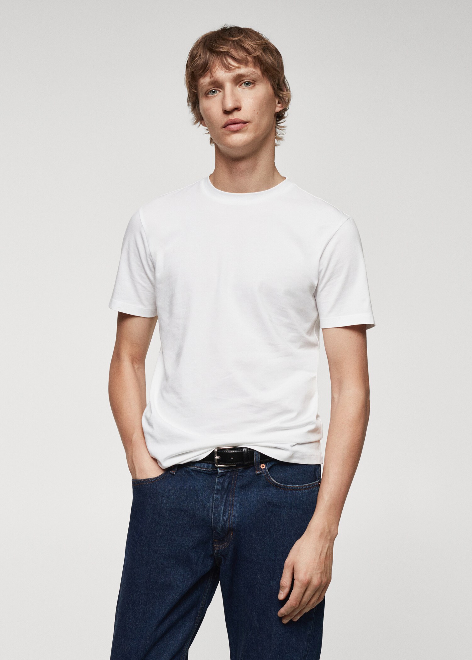 Stretch cotton T-shirt - Medium plane