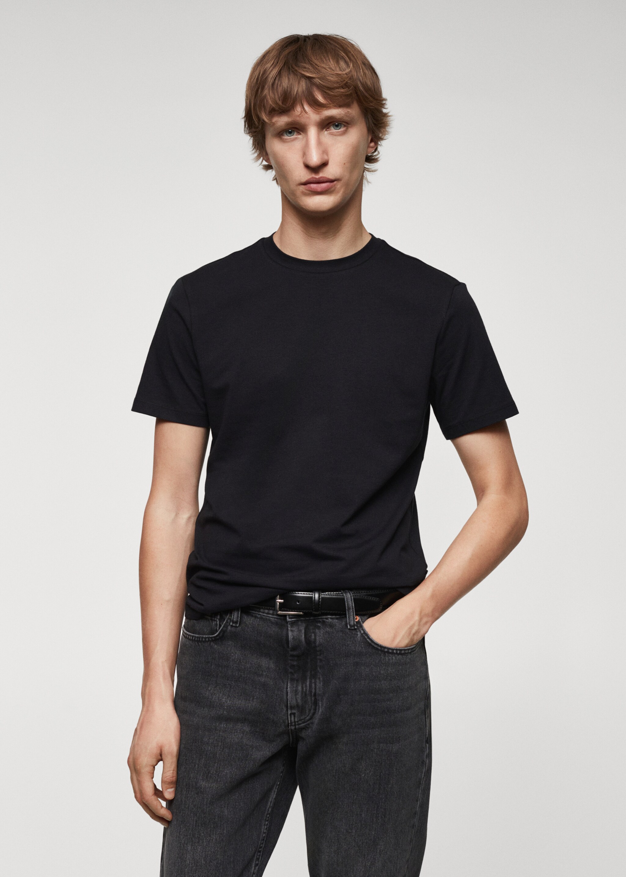 Stretch cotton T-shirt - Medium plane