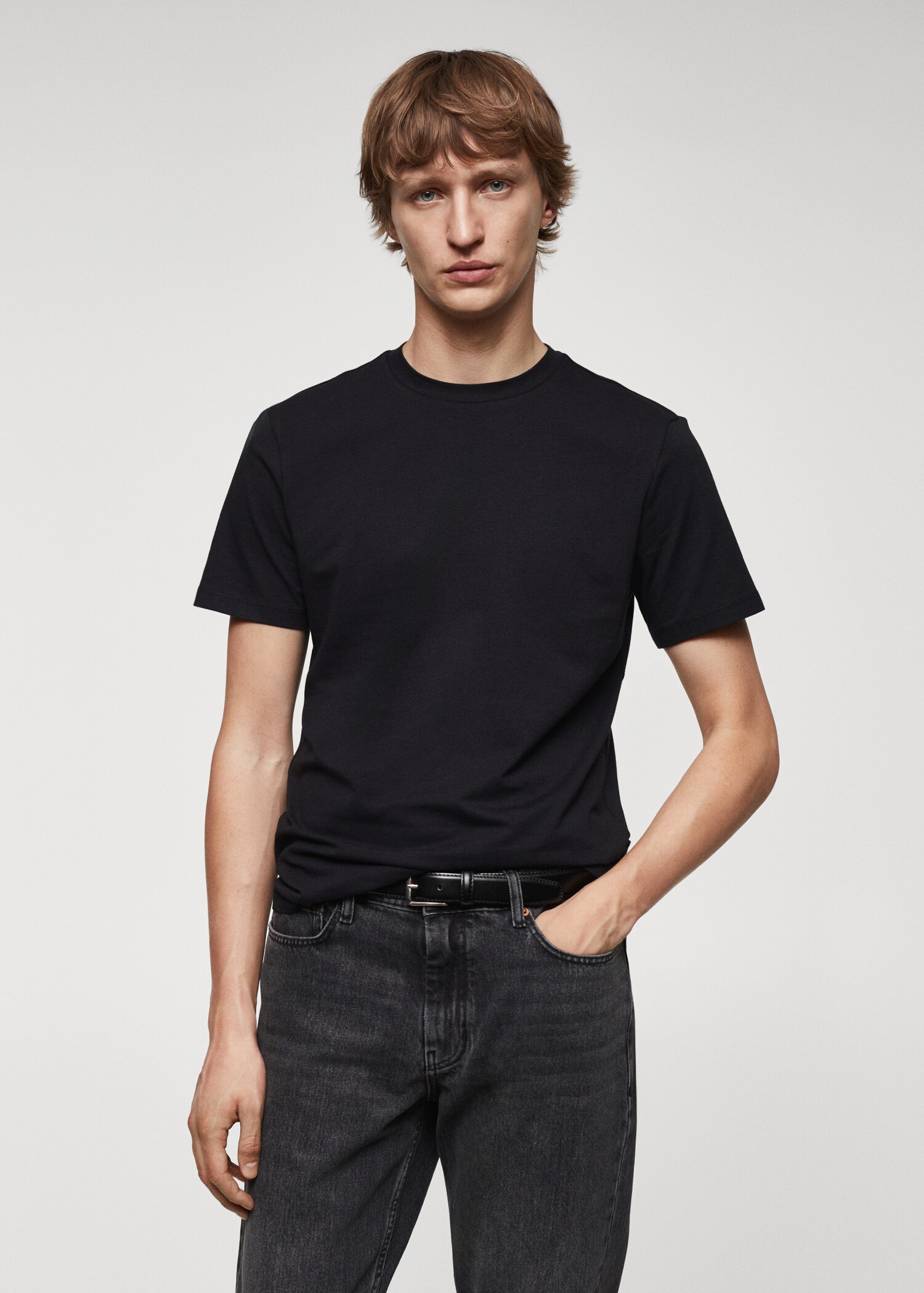 Stretch cotton T-shirt - Medium plane