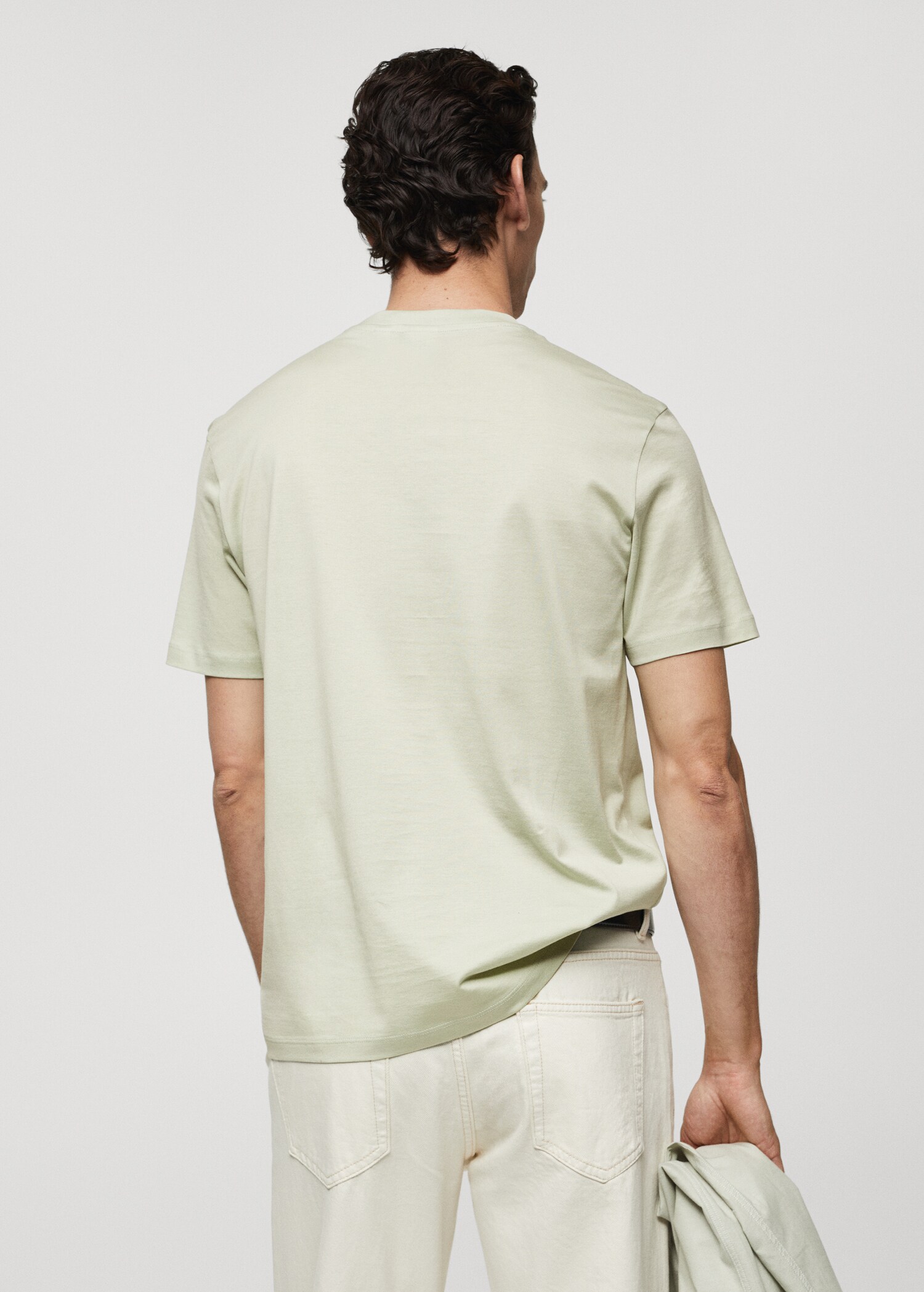 Mercerised slim-fit t-shirt - Reverse of the article
