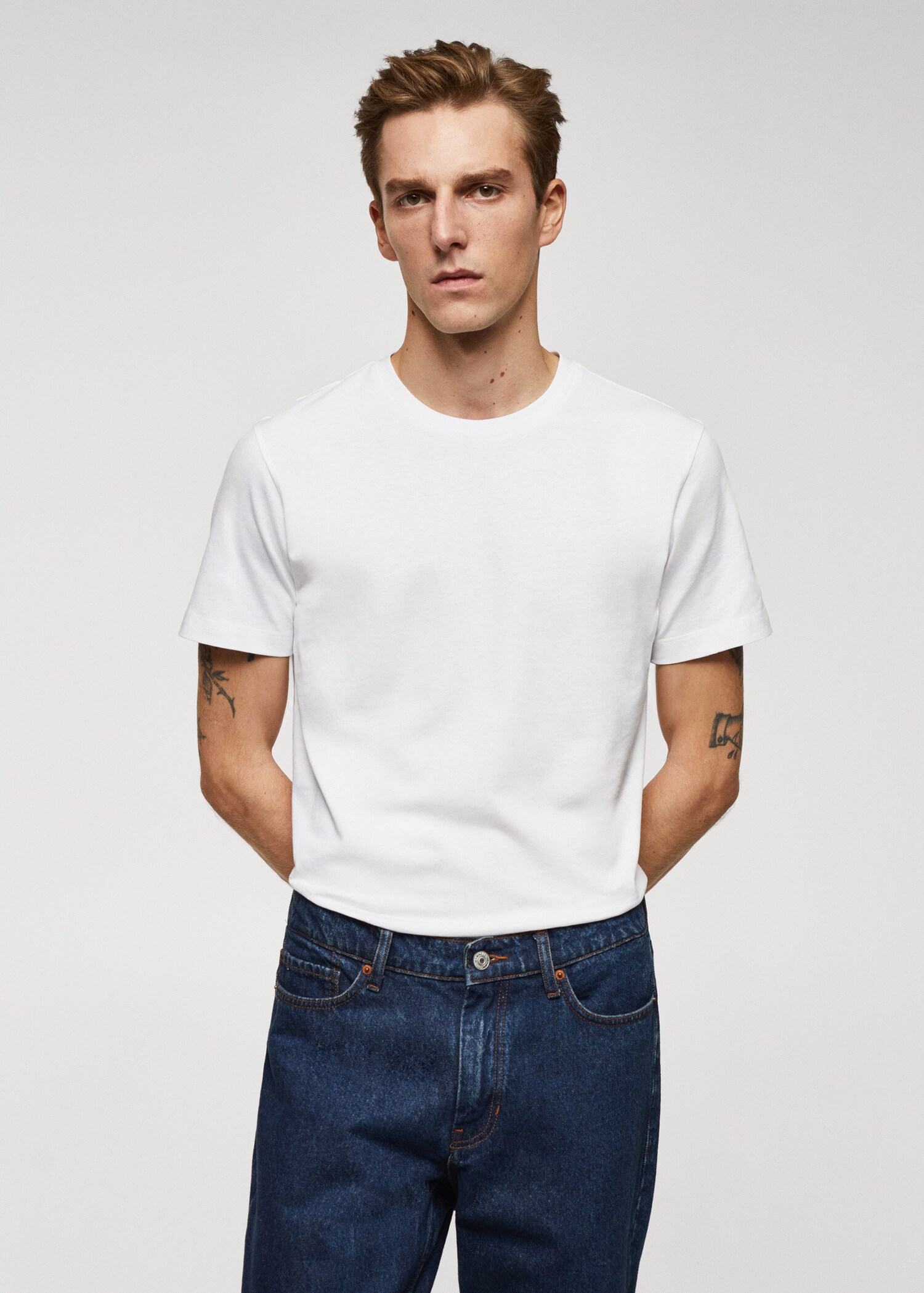 Essential cotton-blend T-shirt - Medium plane