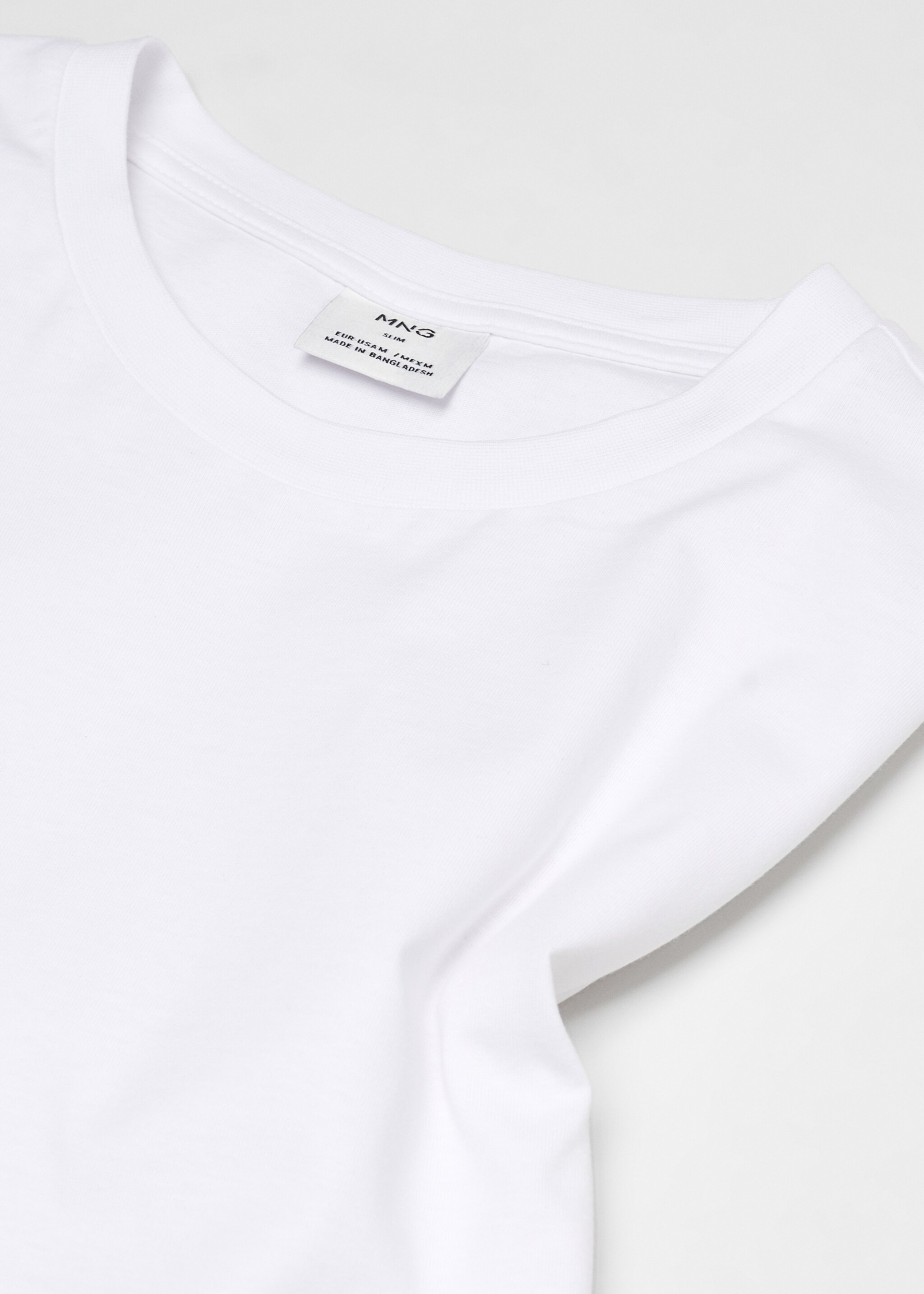 Essential cotton-blend T-shirt - Details of the article 8, White. Ref: 67040647-00.