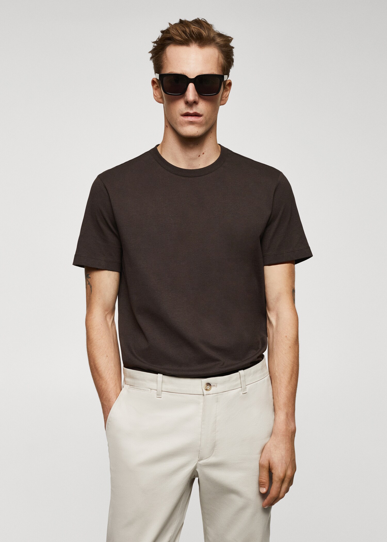 Essential cotton-blend T-shirt - Medium plane