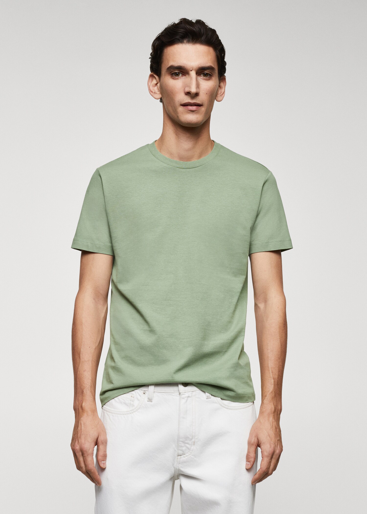 Essential cotton-blend T-shirt - Medium plane