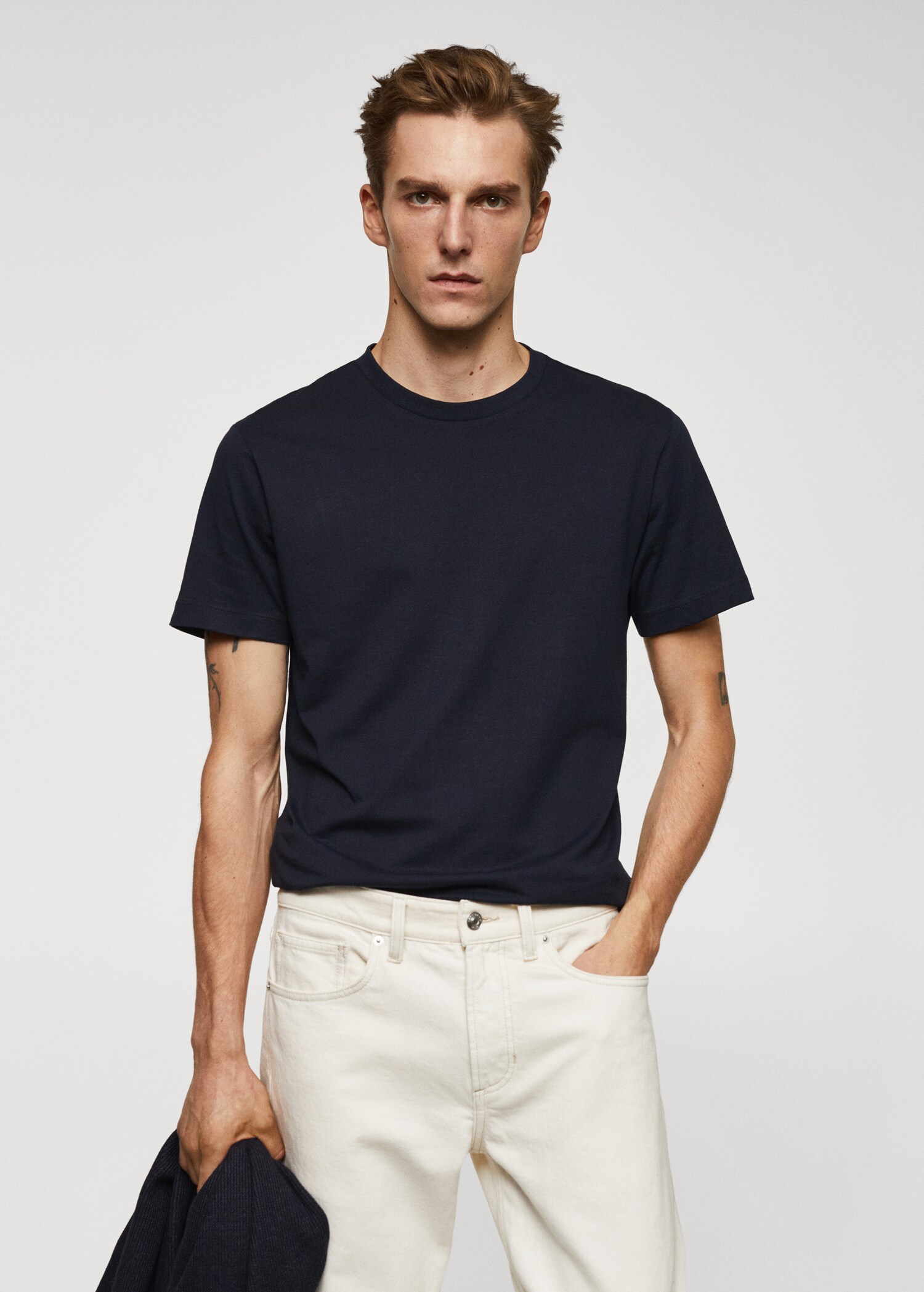 Essential cotton-blend T-shirt - Medium plane