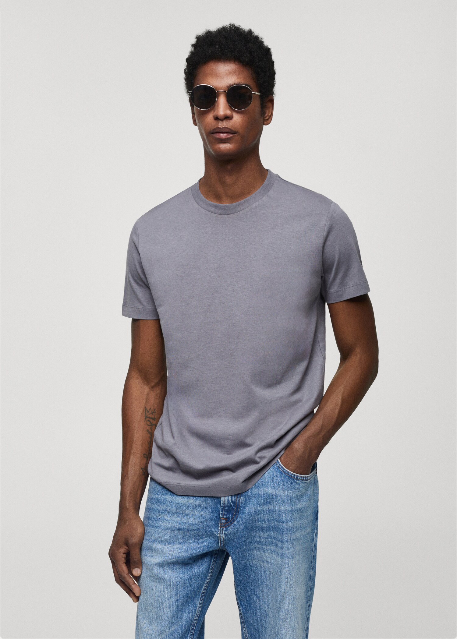 Essential cotton-blend T-shirt - Medium plane