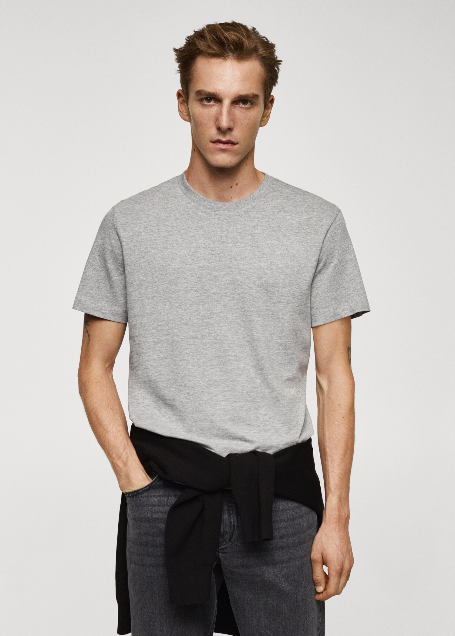 Essential cotton-blend T-shirt - Medium plane
