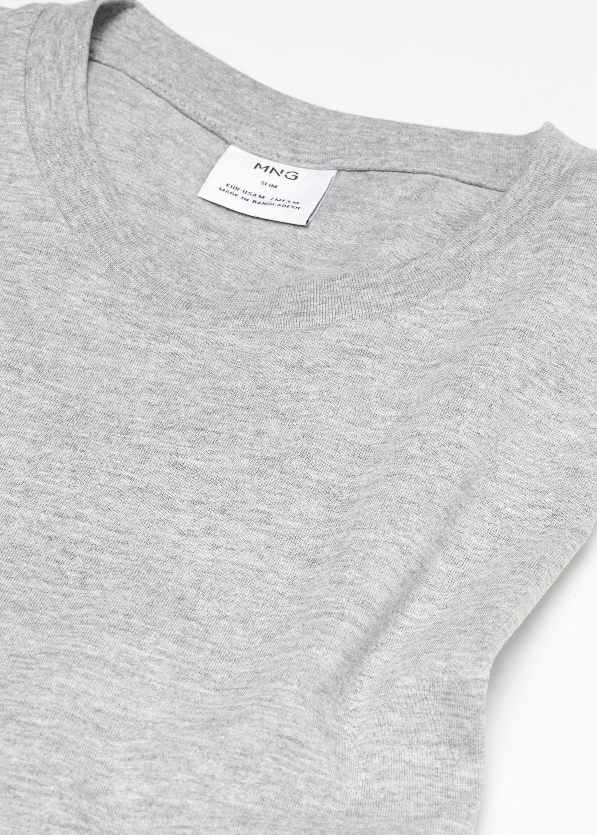 Essential cotton-blend T-shirt - Details of the article 8, Medium Heather Grey. Ref: 67040647-00.