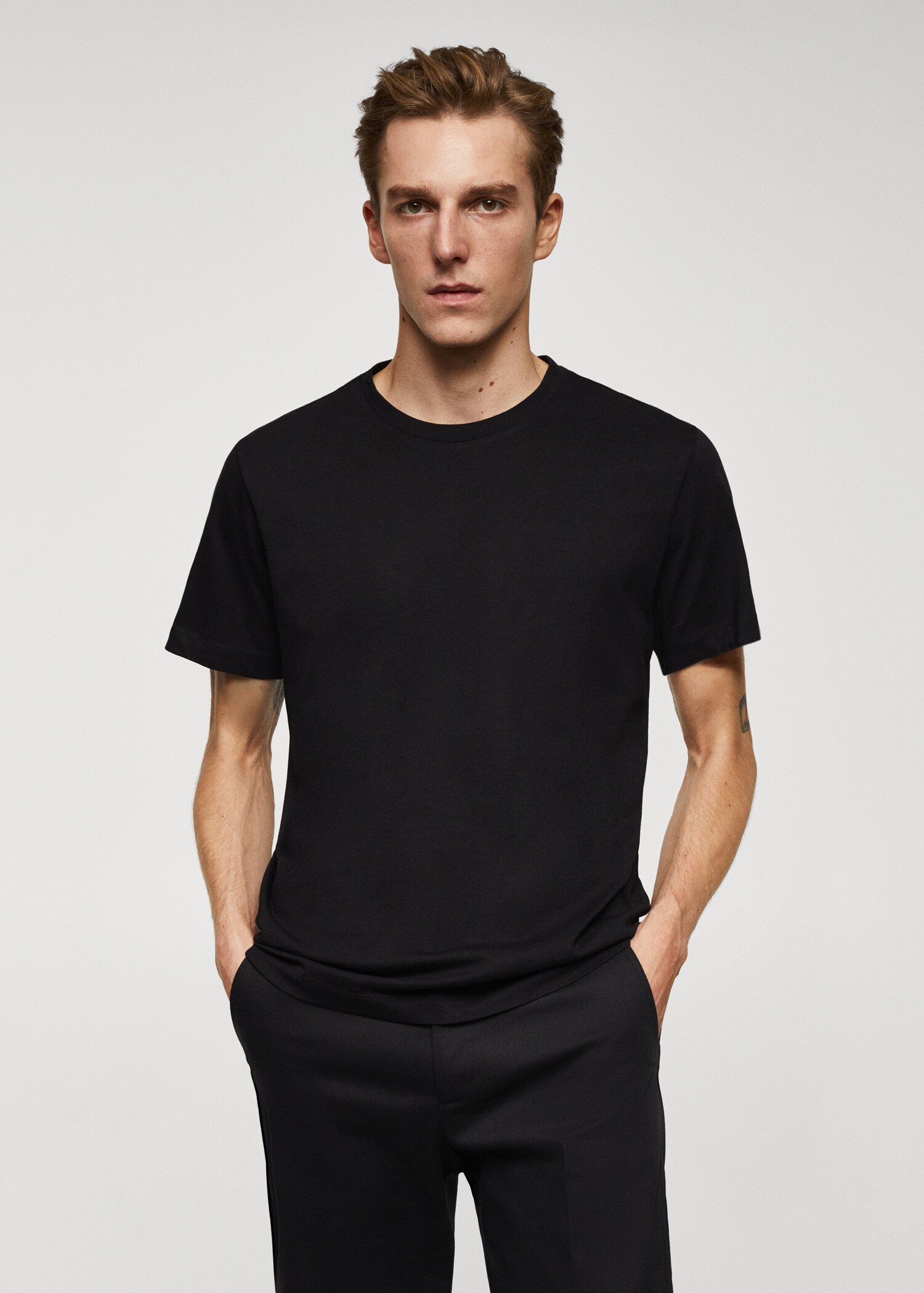 Essential cotton-blend T-shirt - Medium plane
