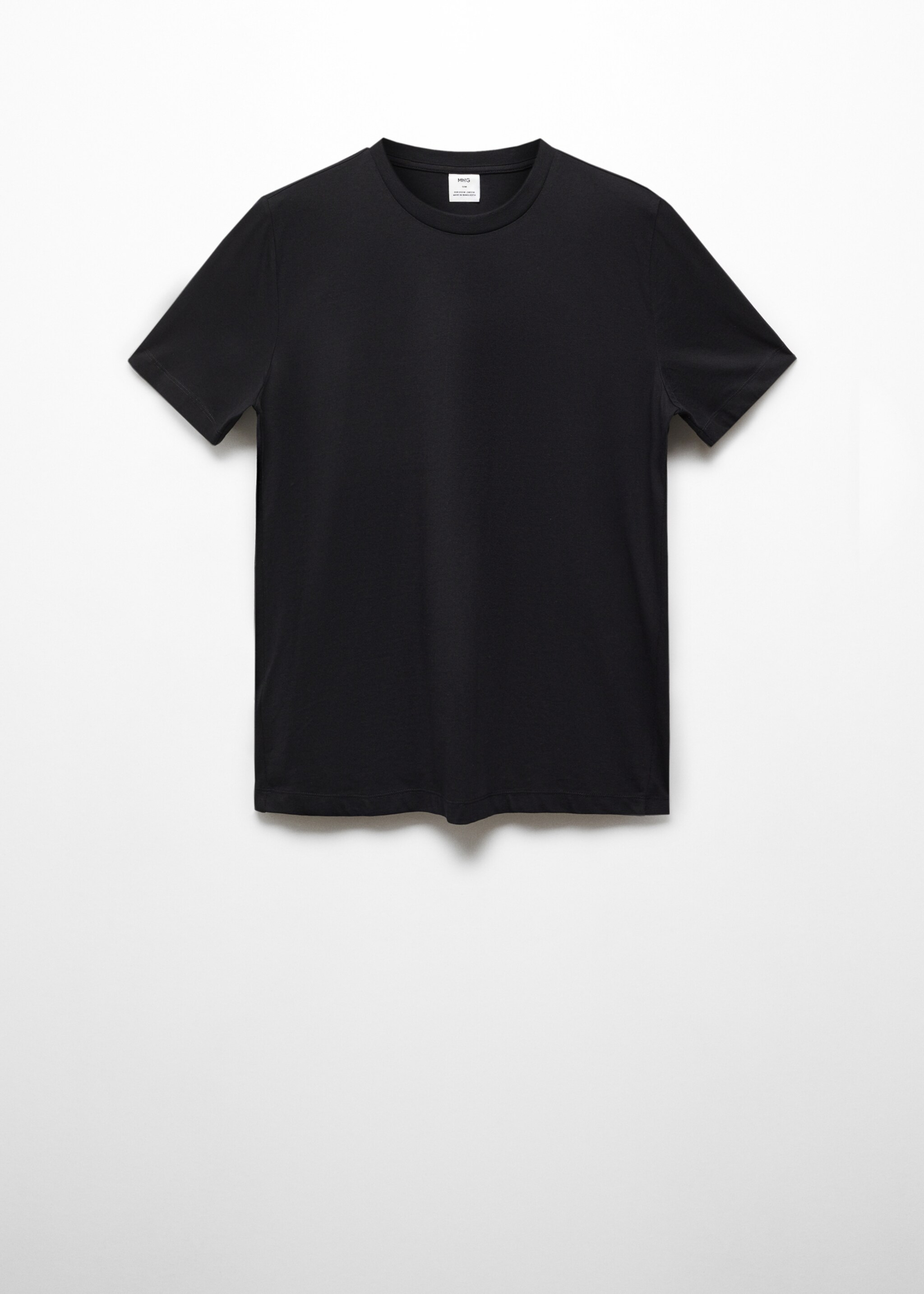 Essential cotton-blend T-shirt - Article without model, Black. Ref: 67040647-00.