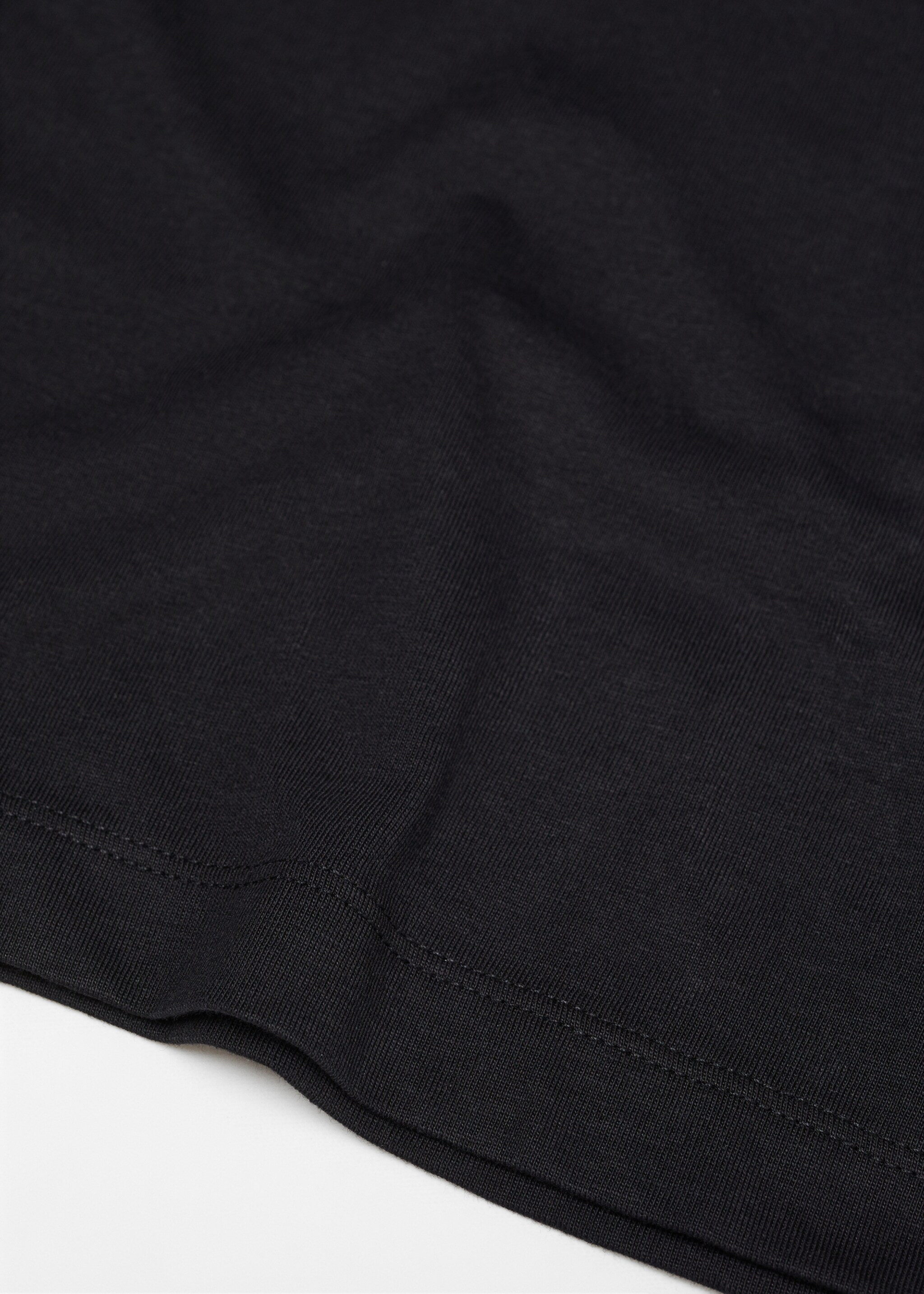 Essential cotton-blend T-shirt - Details of the article 8, Black. Ref: 67040647-00.