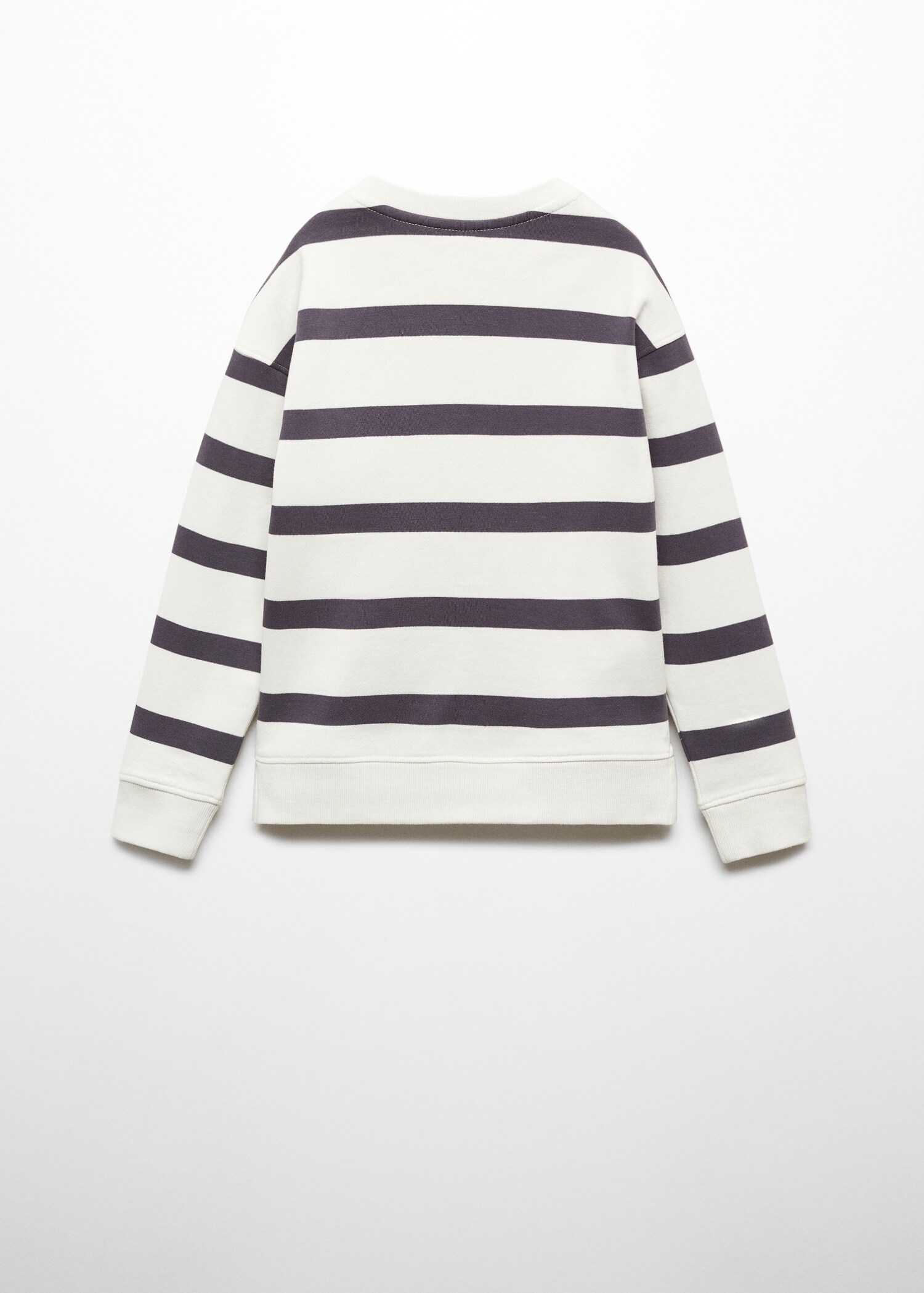 Gemustertes Sweatshirt mit Streifen - Rückseite des Artikels