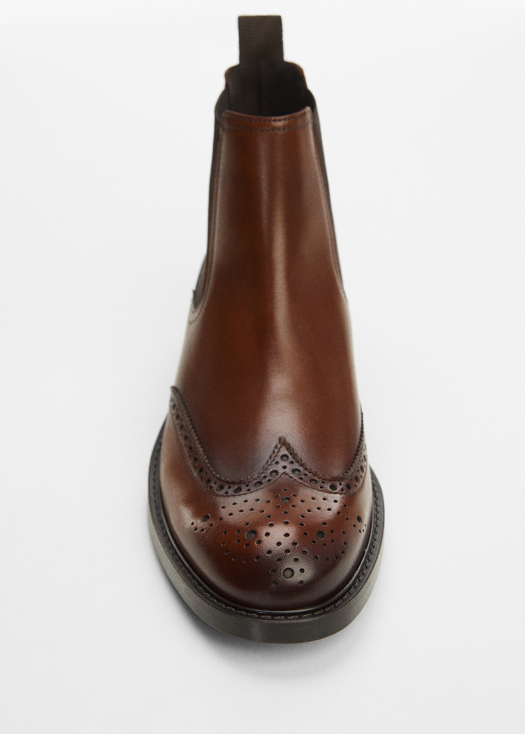 Die cut leather chelsea ankle boots Men MANGO OUTLET USA