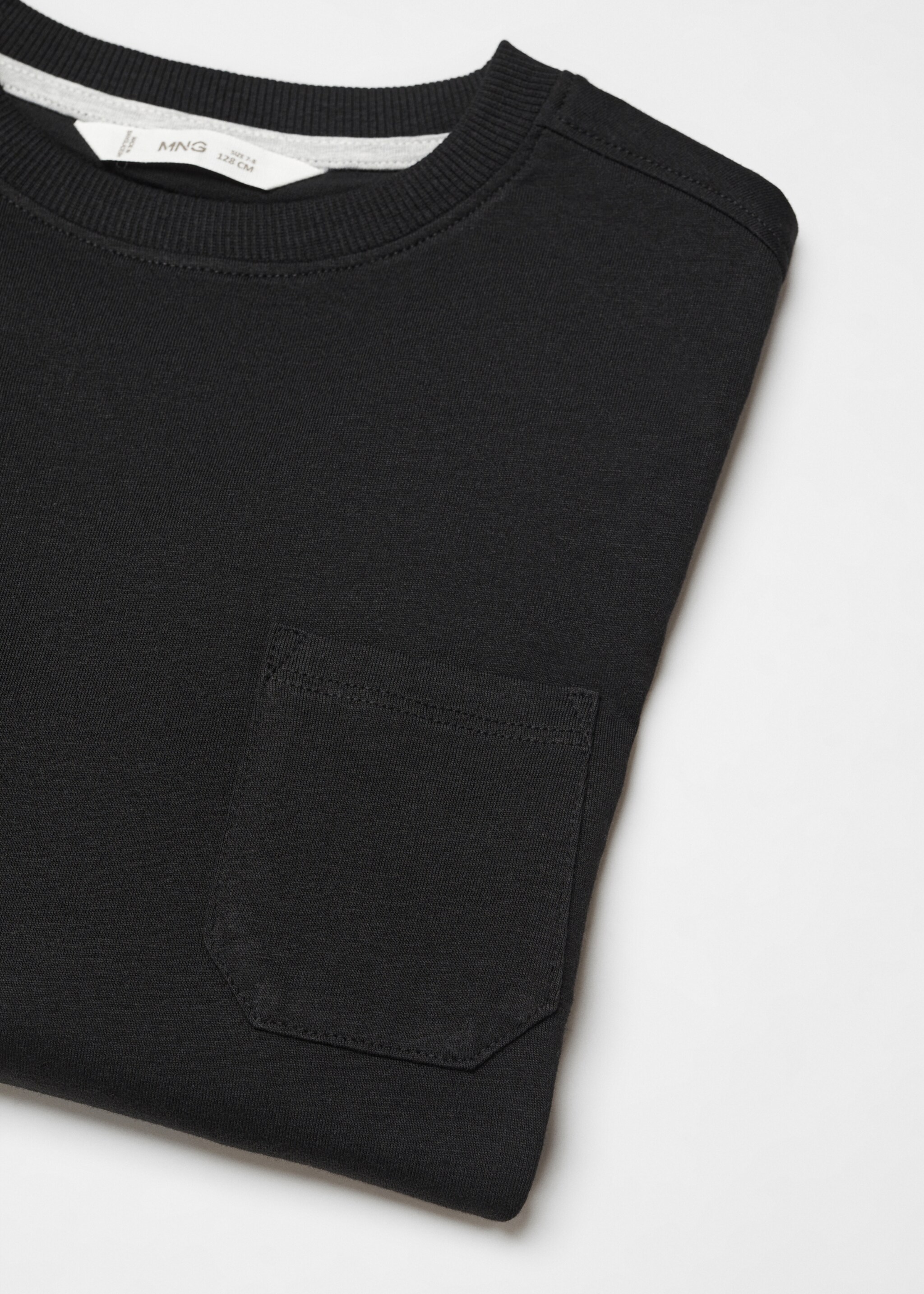 Long sleeve cotton t-shirt - Details of the article 8, Black. Ref: 67040664-00.