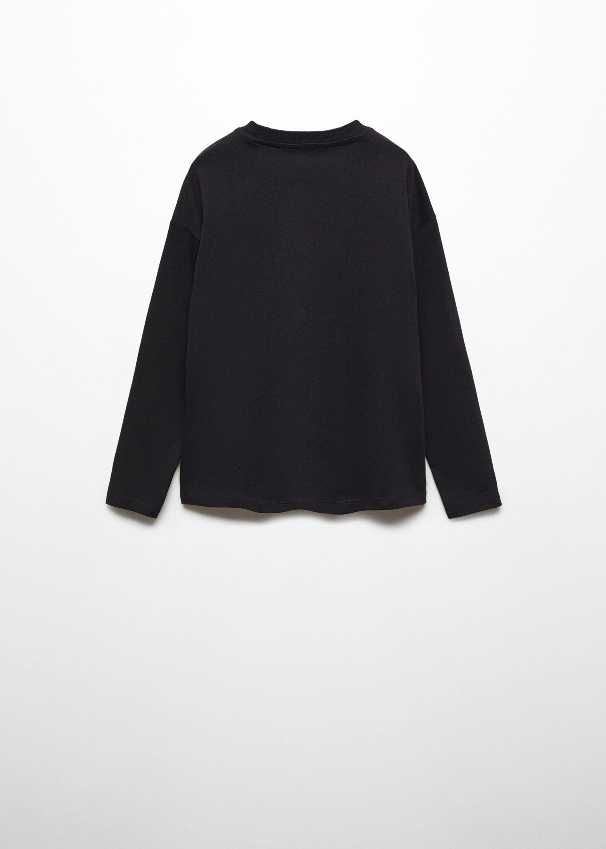 Long sleeve cotton t-shirt - Reverse of the article, Black. Ref: 67040664-00.