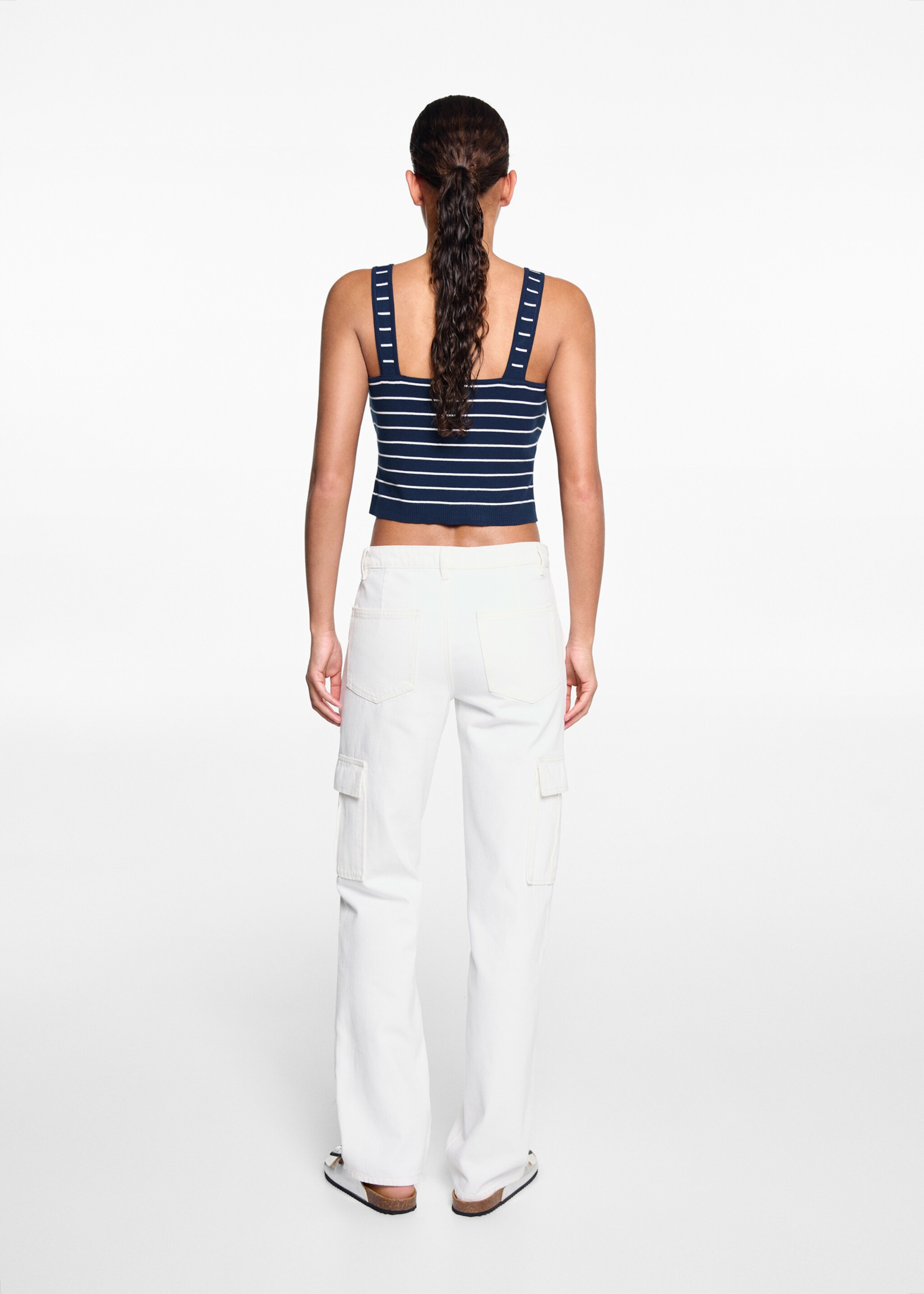 Straight-fit cargo jeans - Reverse of the article, Off White. Ref: 67040671-00.