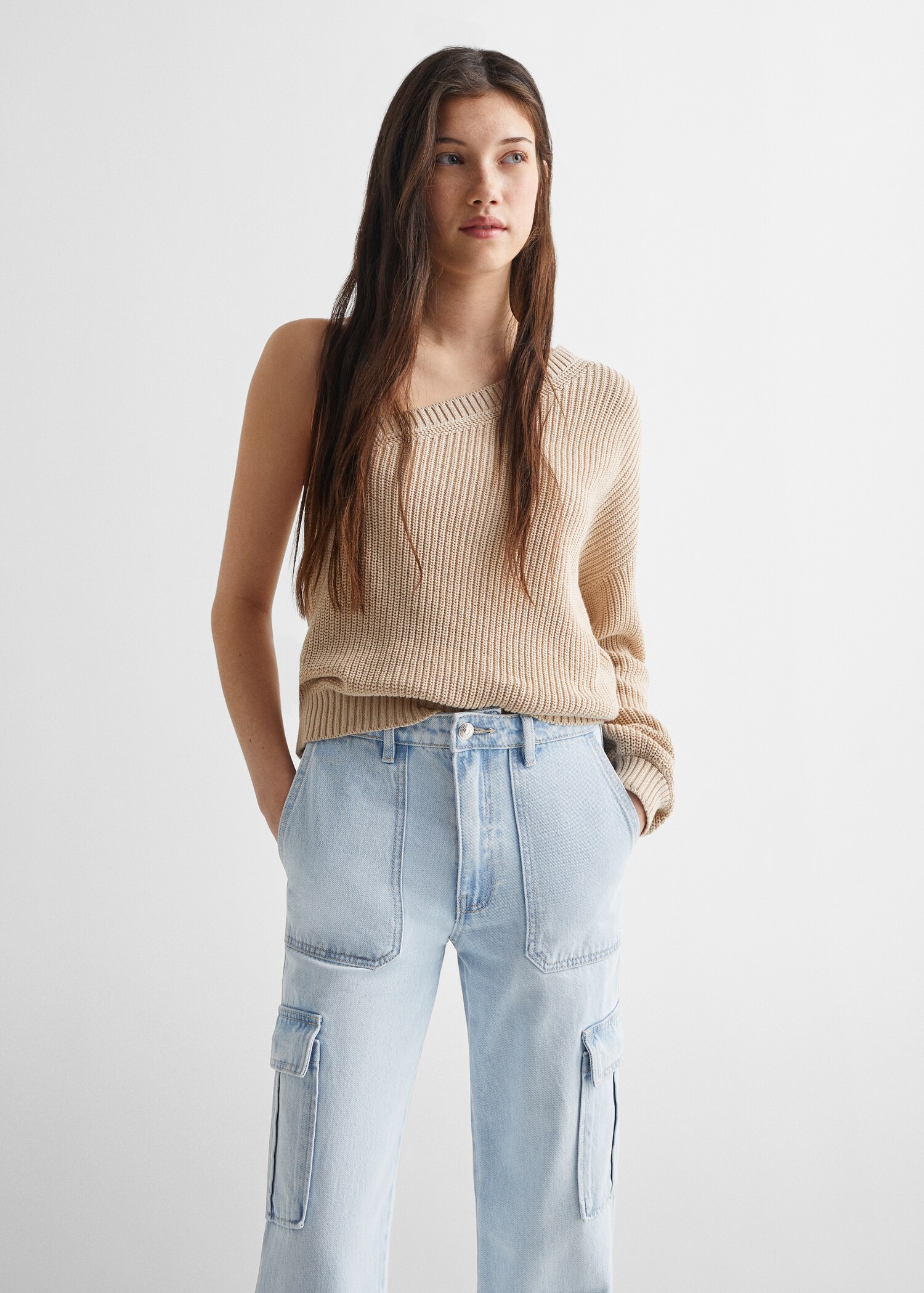 Straight-fit cargo jeans - Medium plane