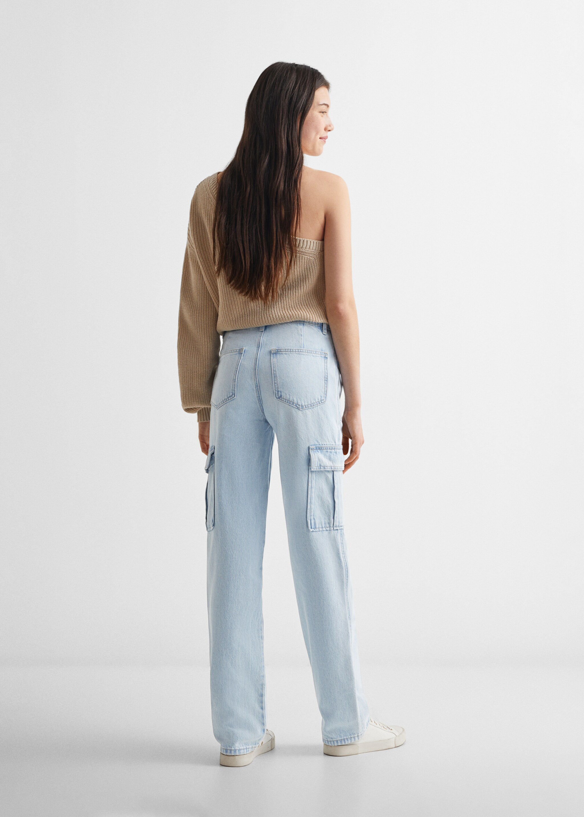 Straight-fit cargo jeans - Reverse of the article, Light Blue. Ref: 67040671-00.