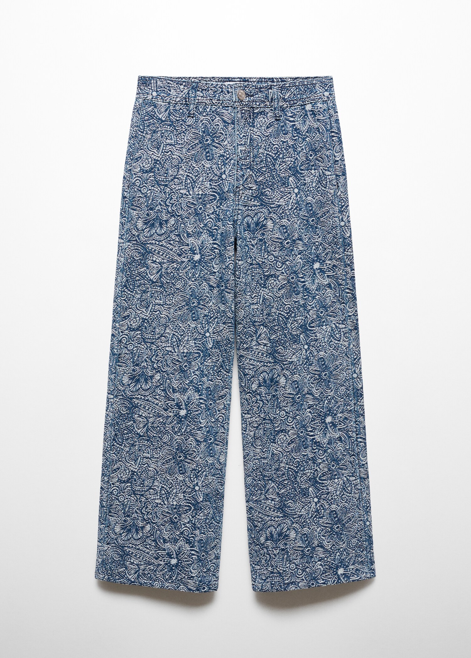 Embroidered straight-fit trousers - Article without model