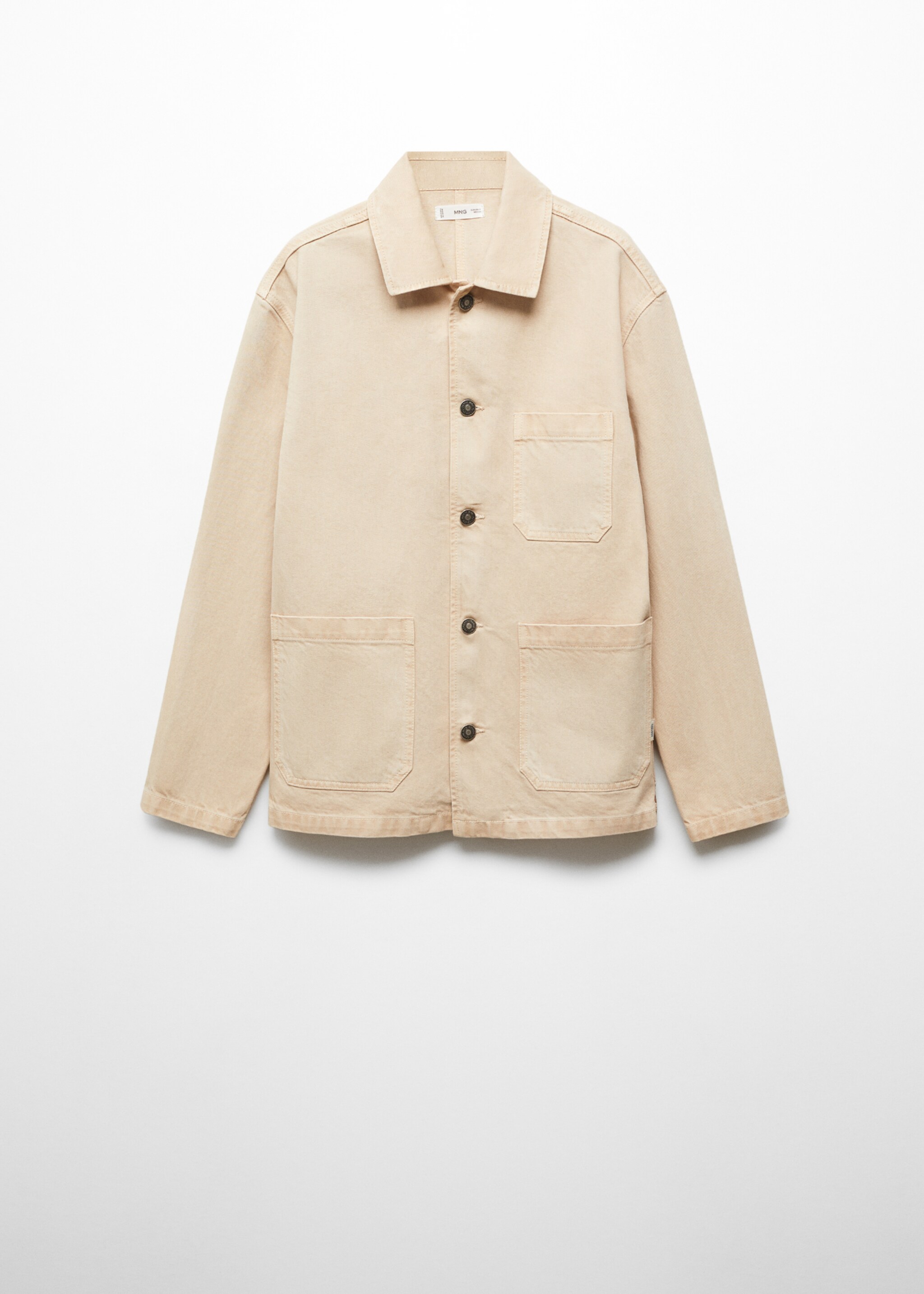 Chest-pocket overshirt - Article without model, Beige. Ref: 67040676-00.