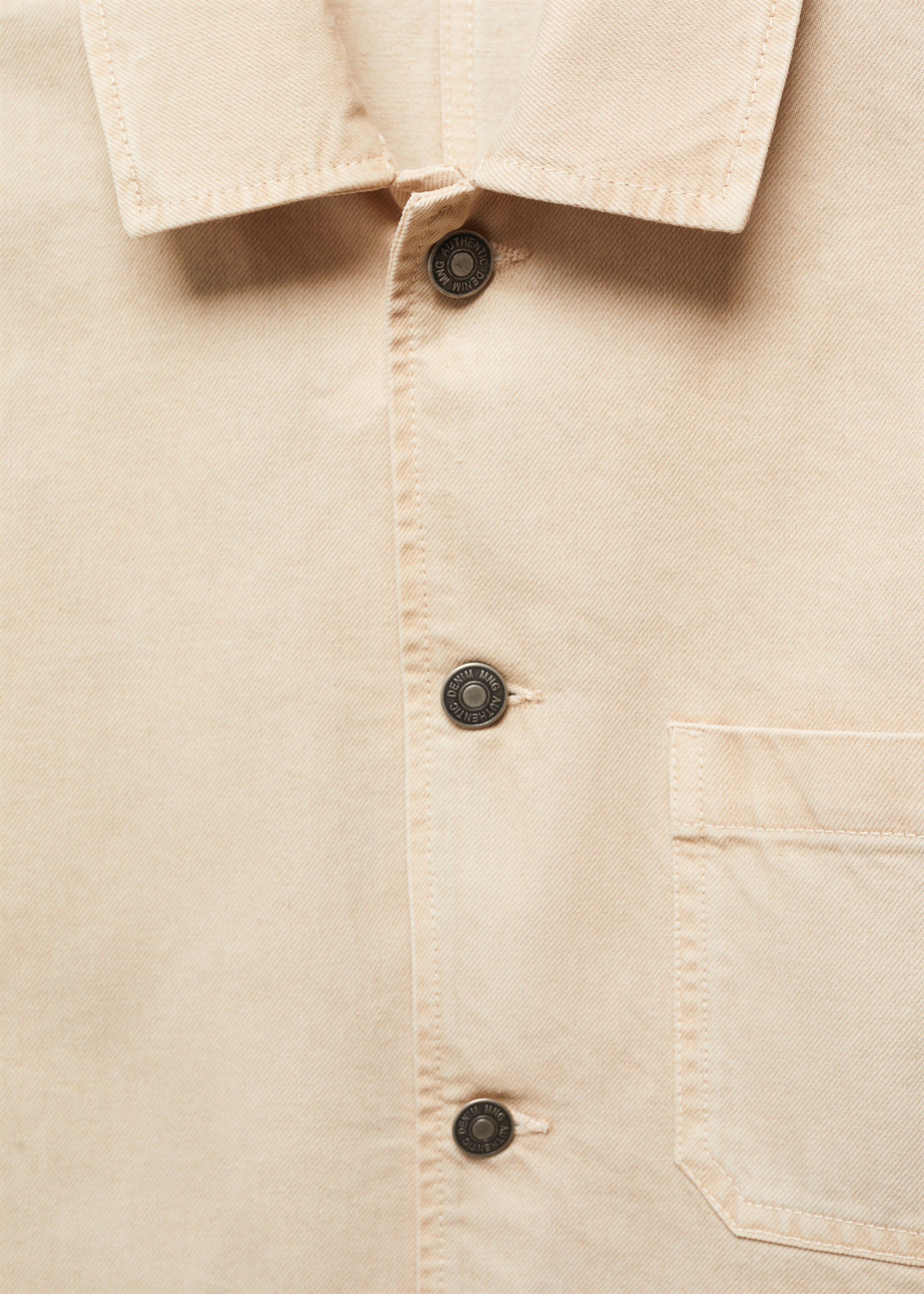 Chest-pocket overshirt - Details of the article 8, Beige. Ref: 67040676-00.