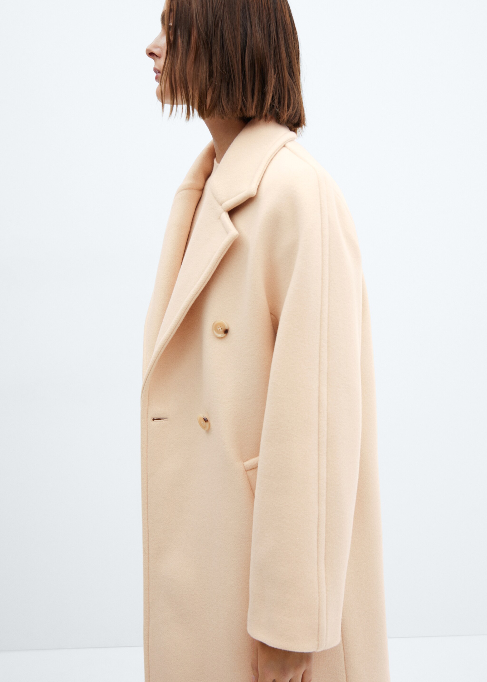 Manteco wool coat with lapels - Details of the article 4, Ecru. Ref: 67040682-00.