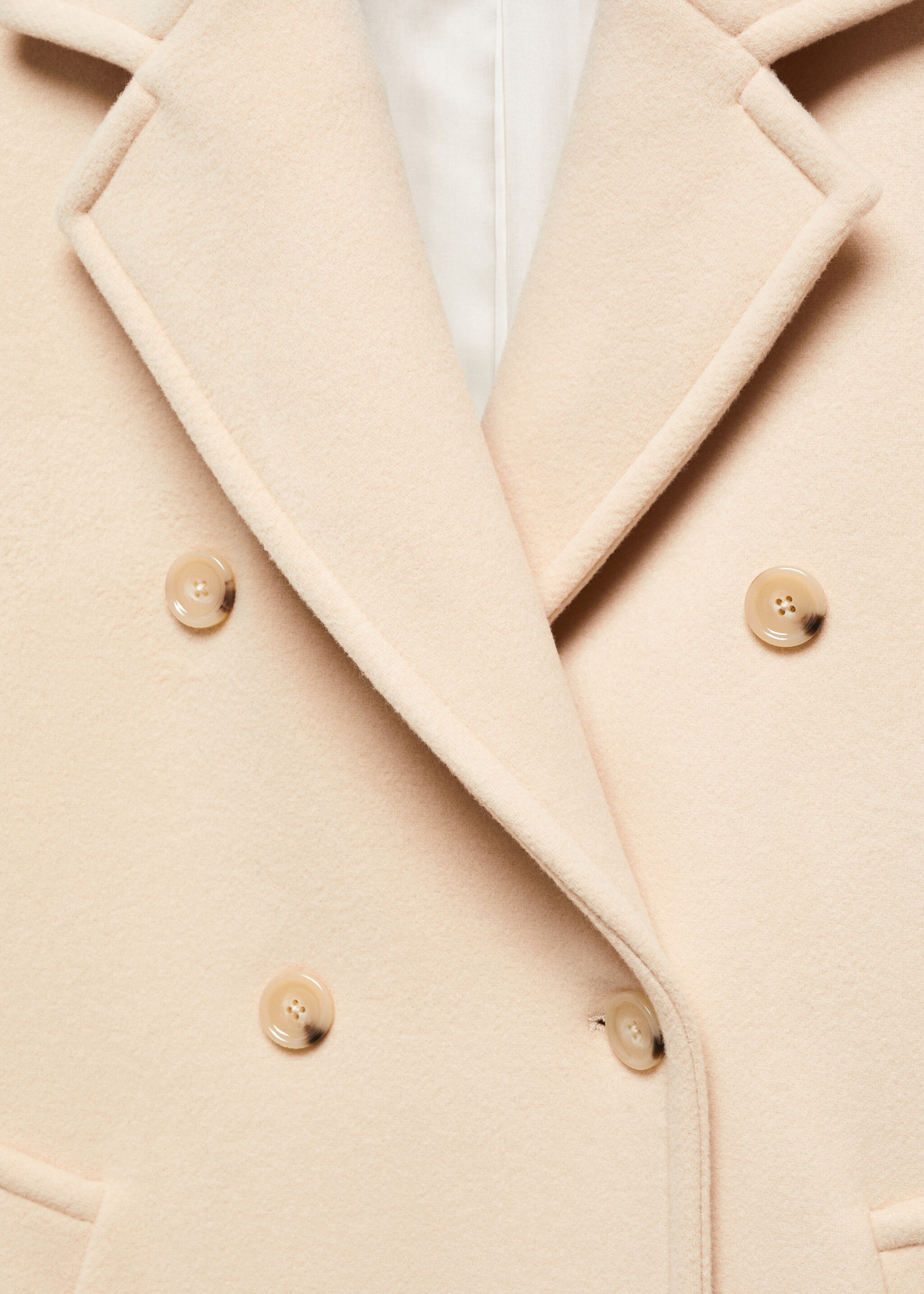 Manteco wool coat with lapels - Details of the article 8, Ecru. Ref: 67040682-00.