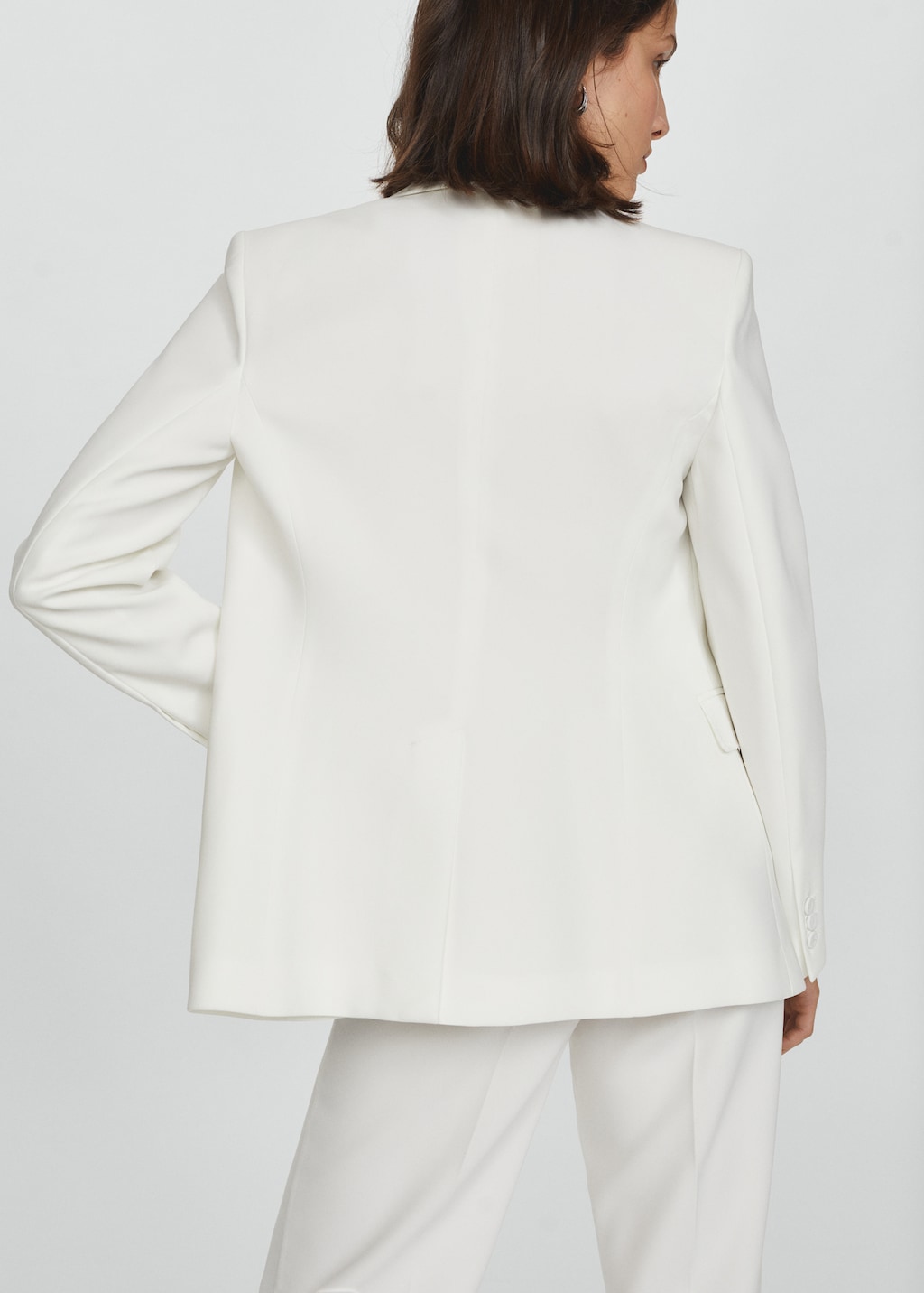 スーツ DIESEL Women Suits LA157030AFAA100 White Wyongtao Women's Blazer Suits Two Piece Solid Flare-Leg Work