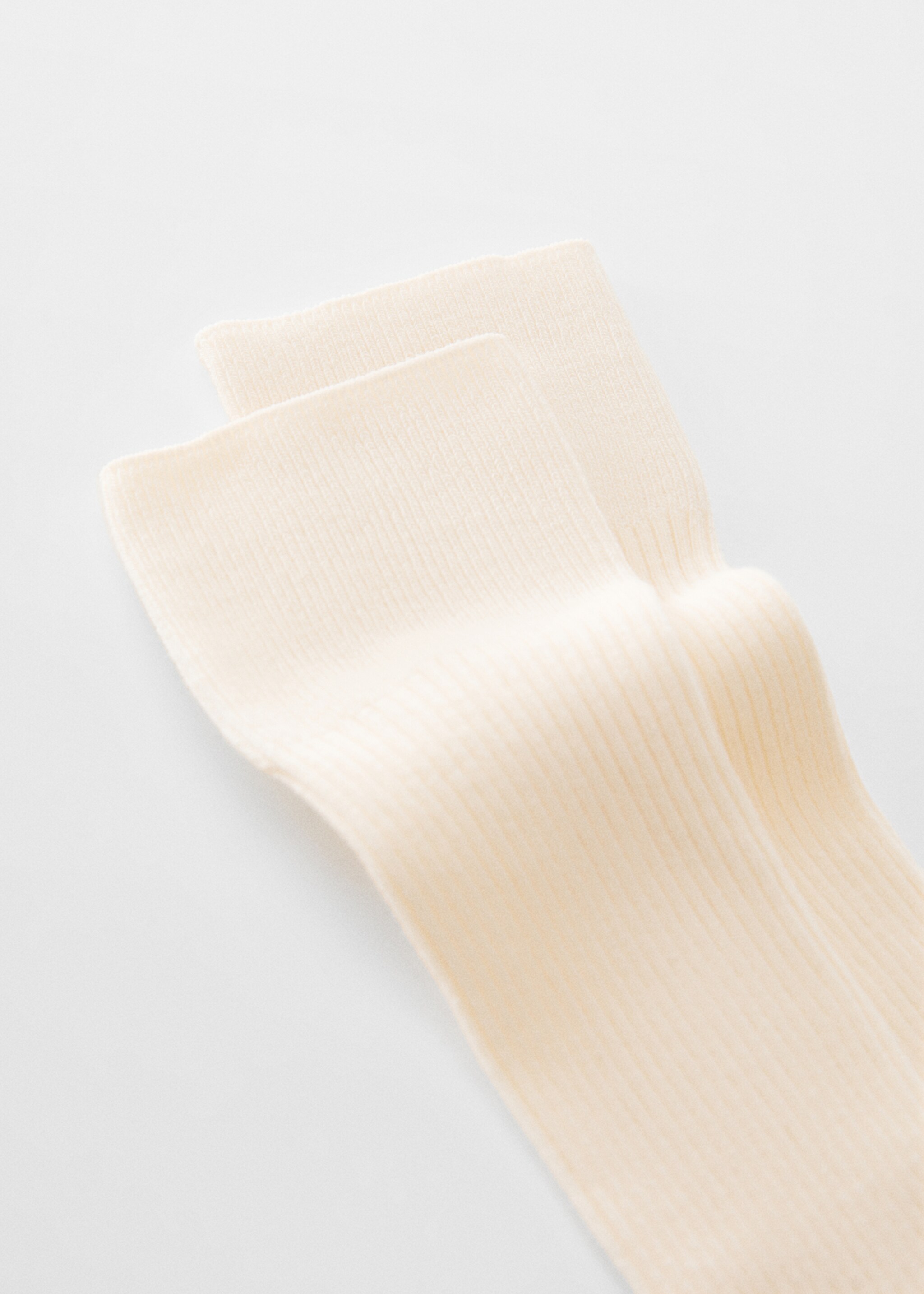 Long ribbed socks - Medium plane, Ecru. Ref: 67042011-00.