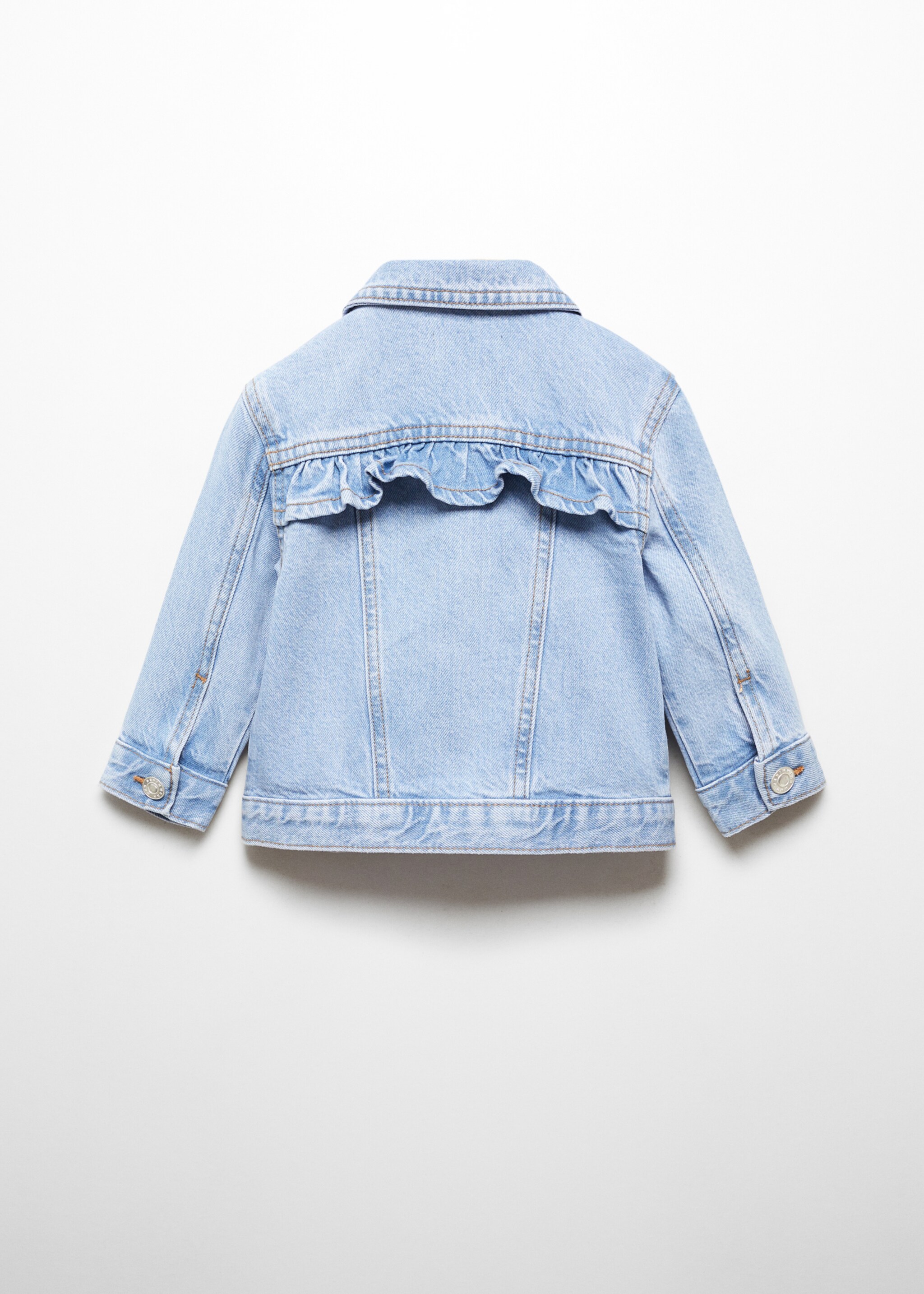 Jeansjacke mit Rüschen - Rückseite des Artikels