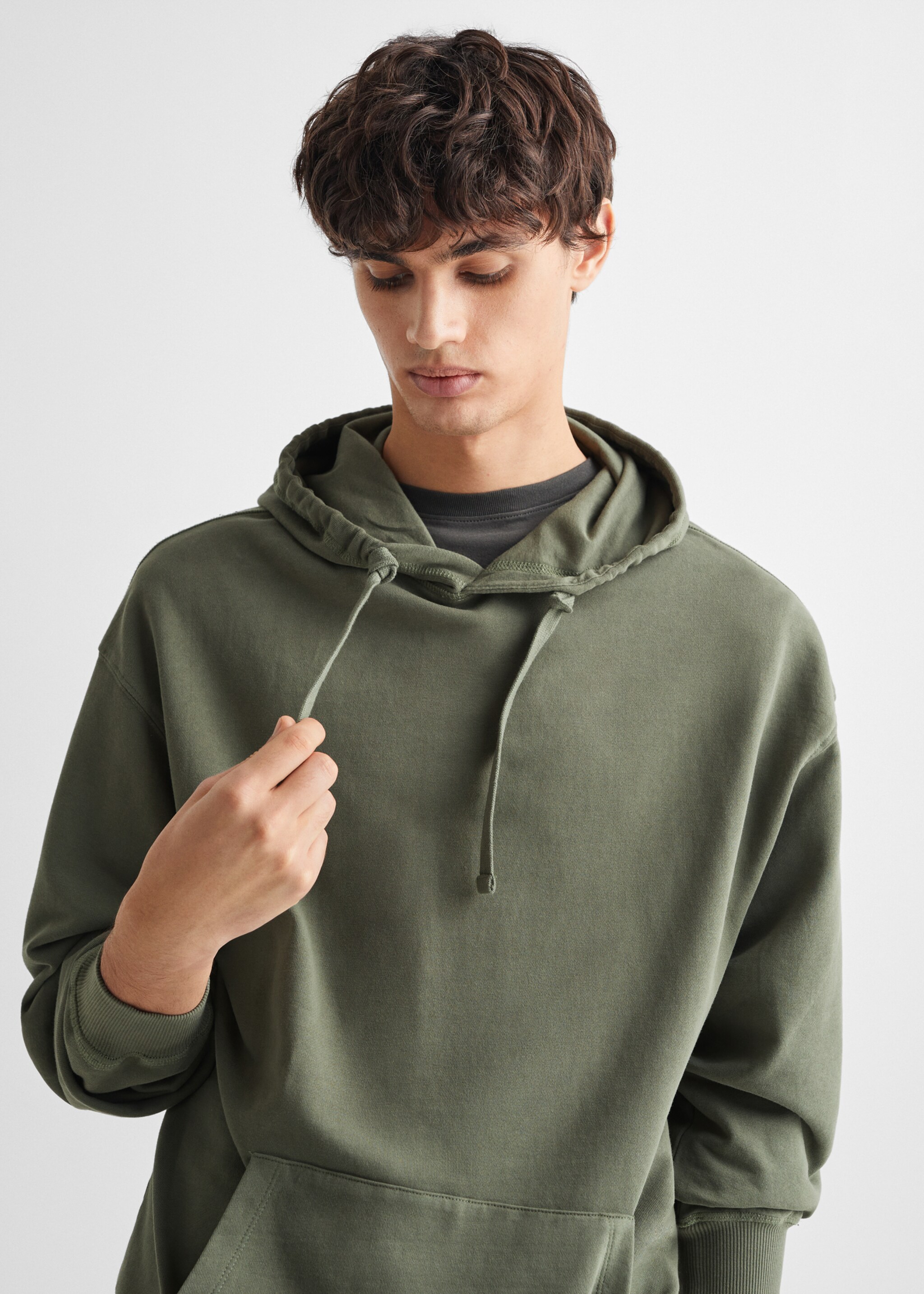 Unisex hoodie - Details of the article 1, Green. Ref: 67042914-00.