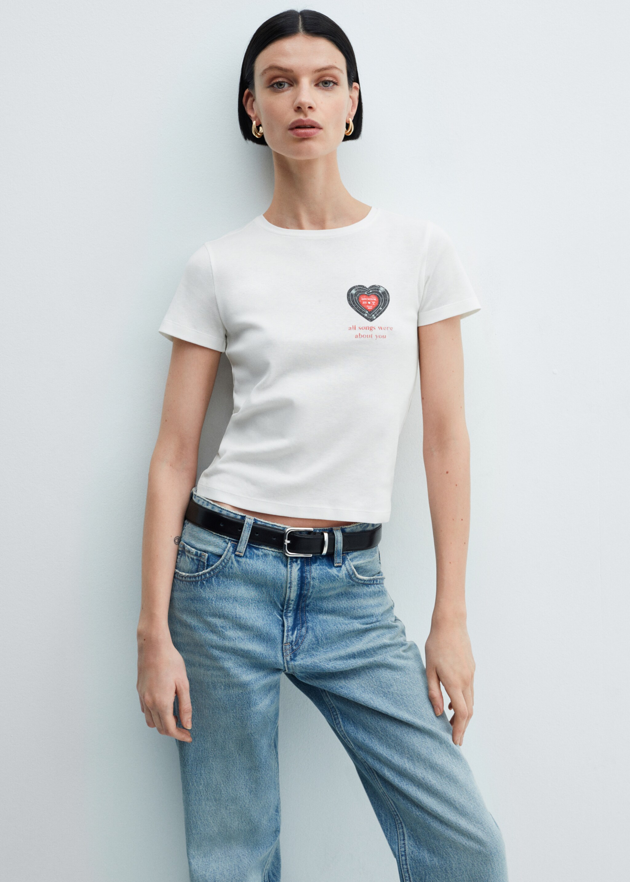 Message cotton T-shirt - Medium plane