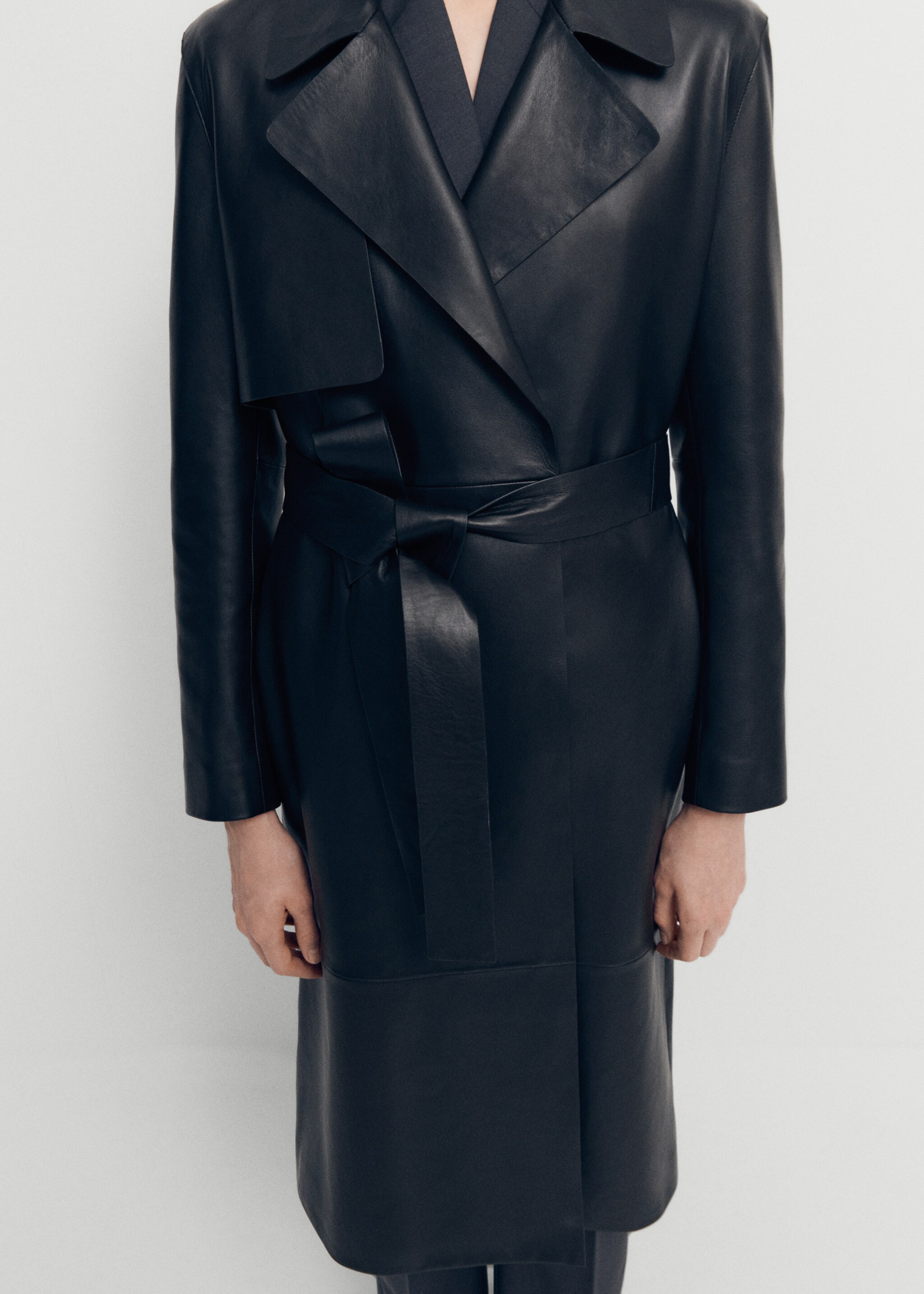 100% leather trench coat - Details of the article 6, Black. Ref: 67044040-00.