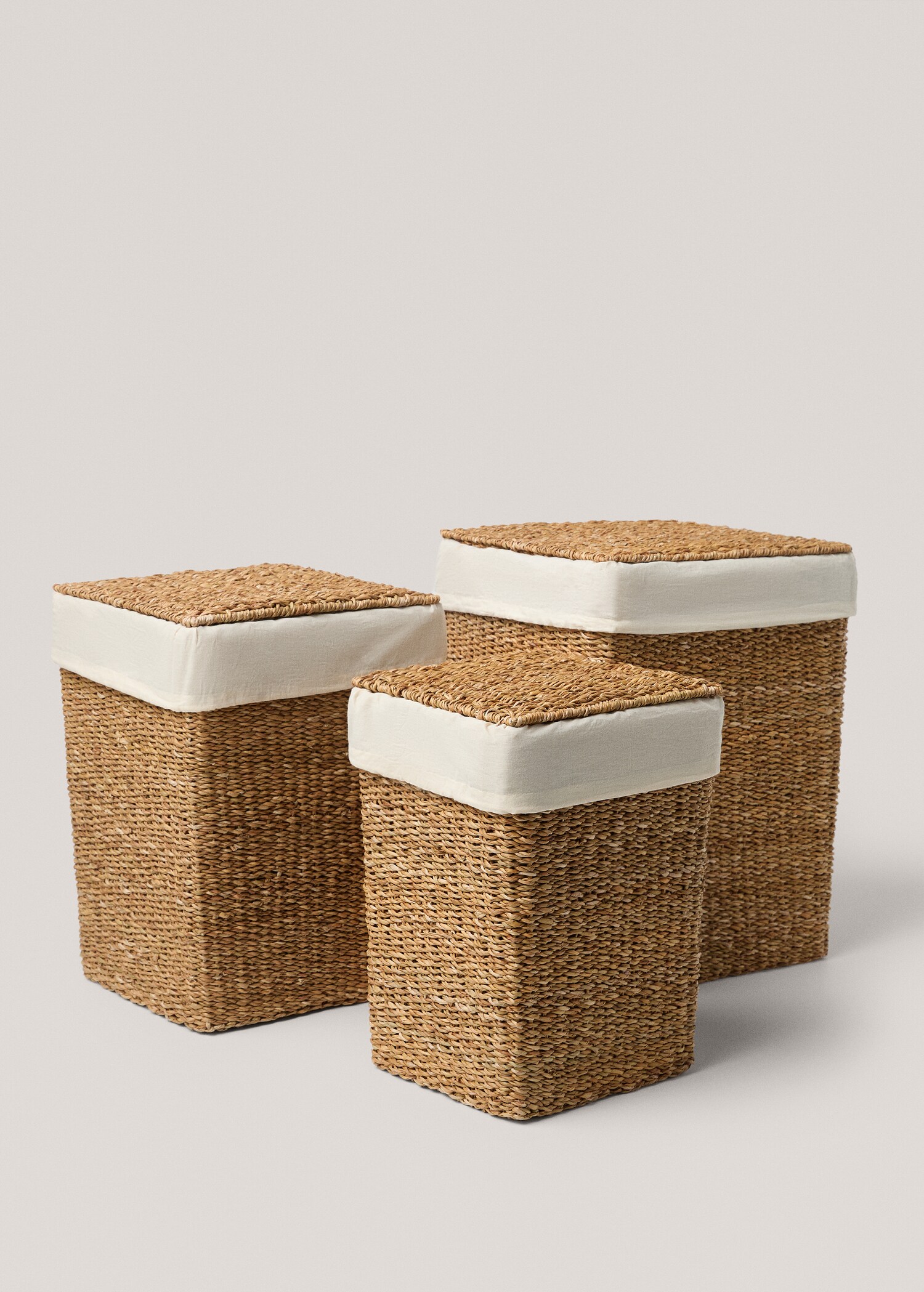 Cesta de ropa fibras naturales 29x25x40cm - Detalle del artículo 4