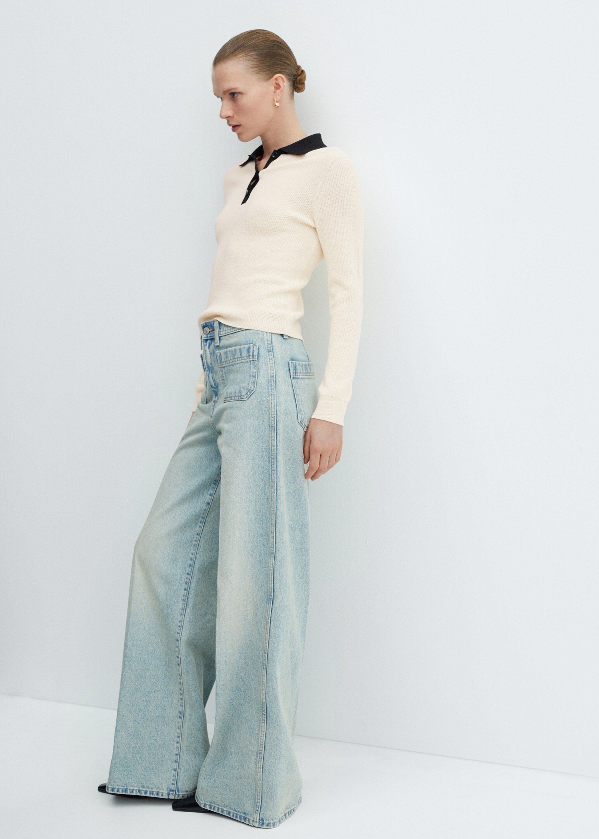Knitted polo-neck sweater - Details of the article 1