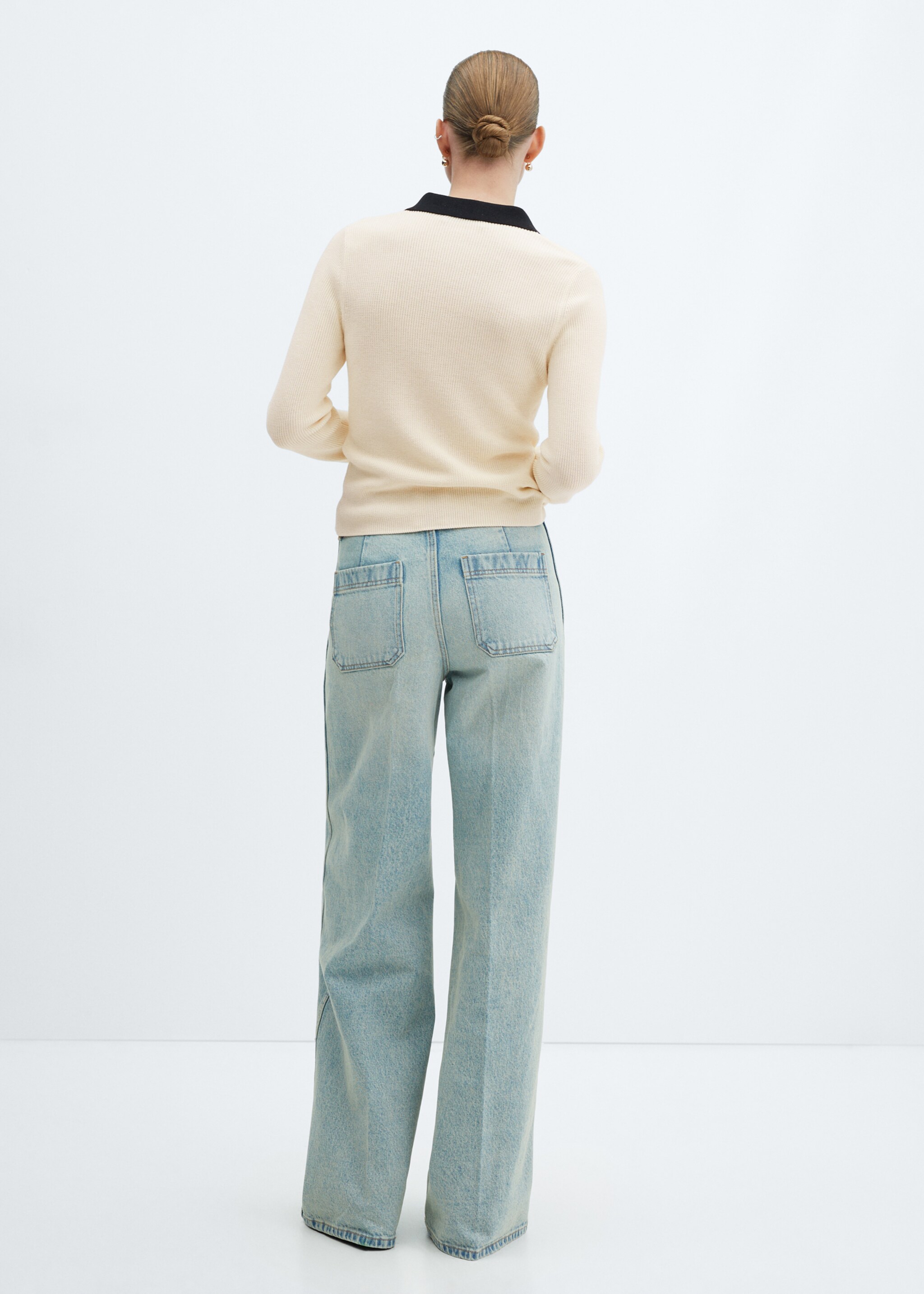 Knitted polo-neck sweater - Reverse of the article