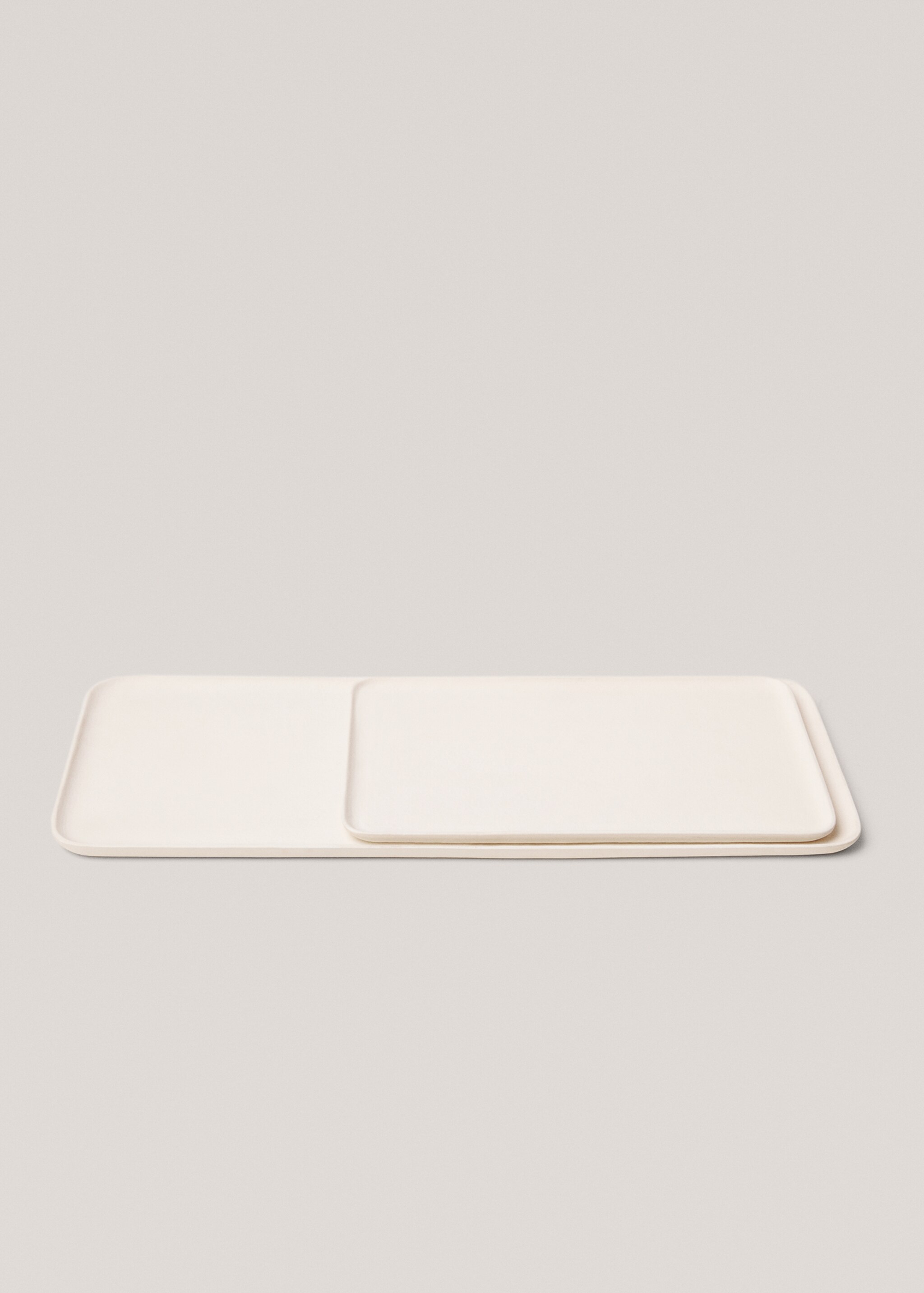 Rectangular metal tray 49.5x20cm - Details of the article 2, Off White. Ref: 67044055-00.