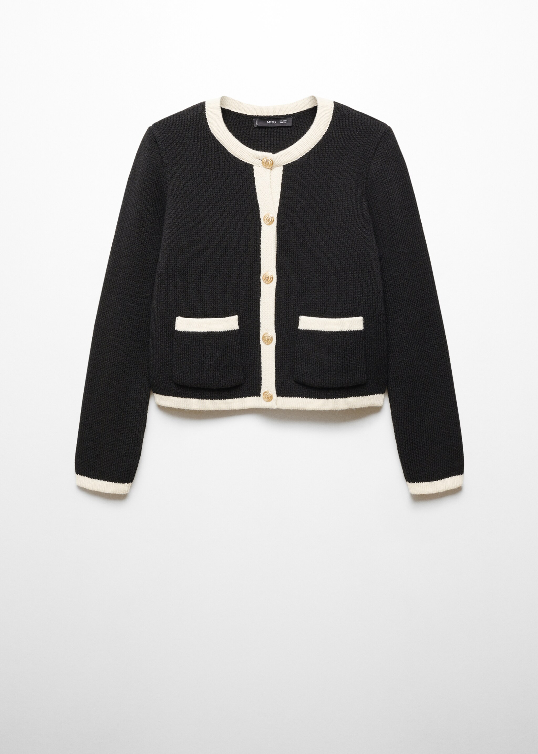 Knitted buttoned jacket - Article without model, Black. Ref: 67044062-00.