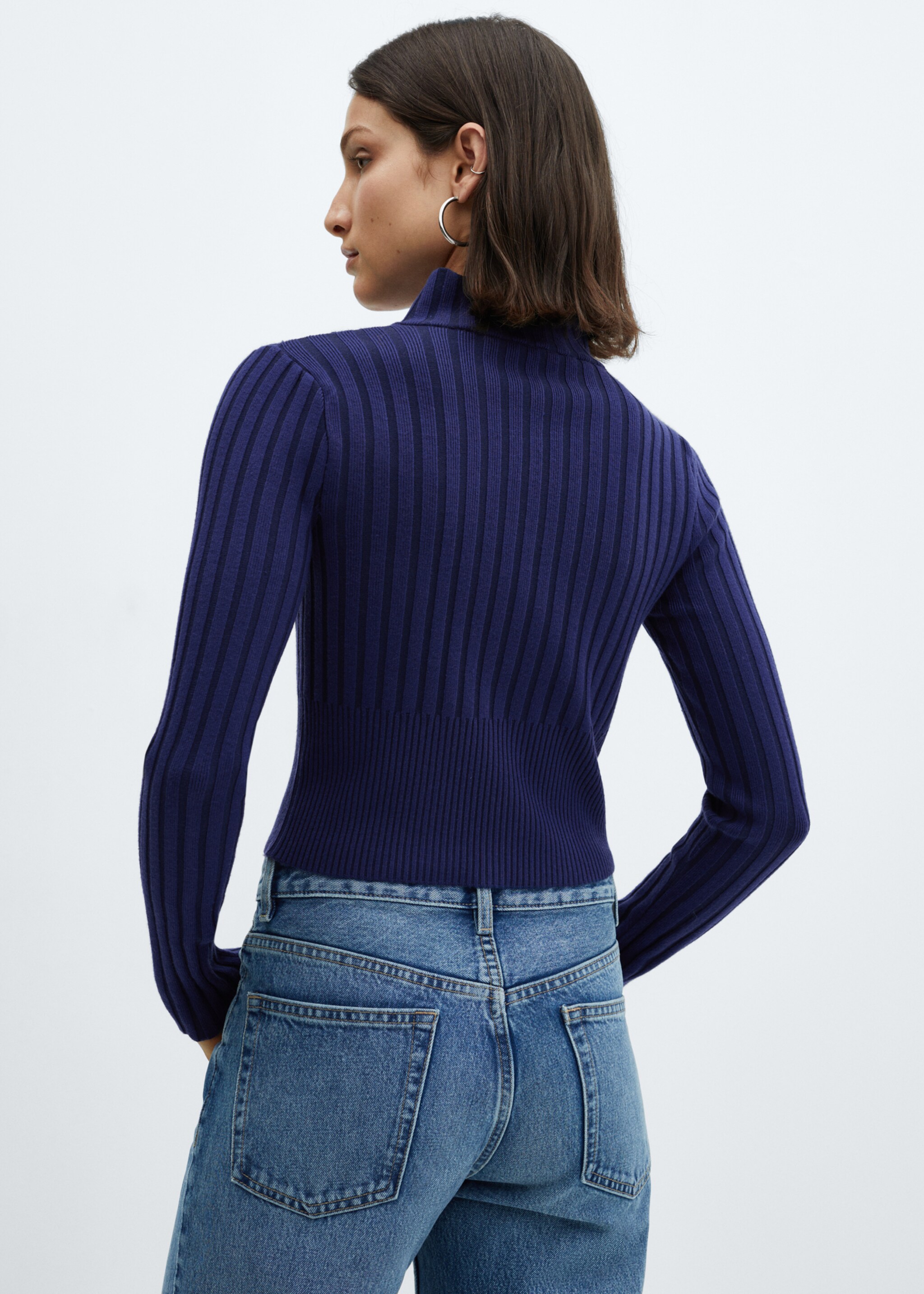 Crop-Cardigan mit Reißverschluss - Rückseite des Artikels