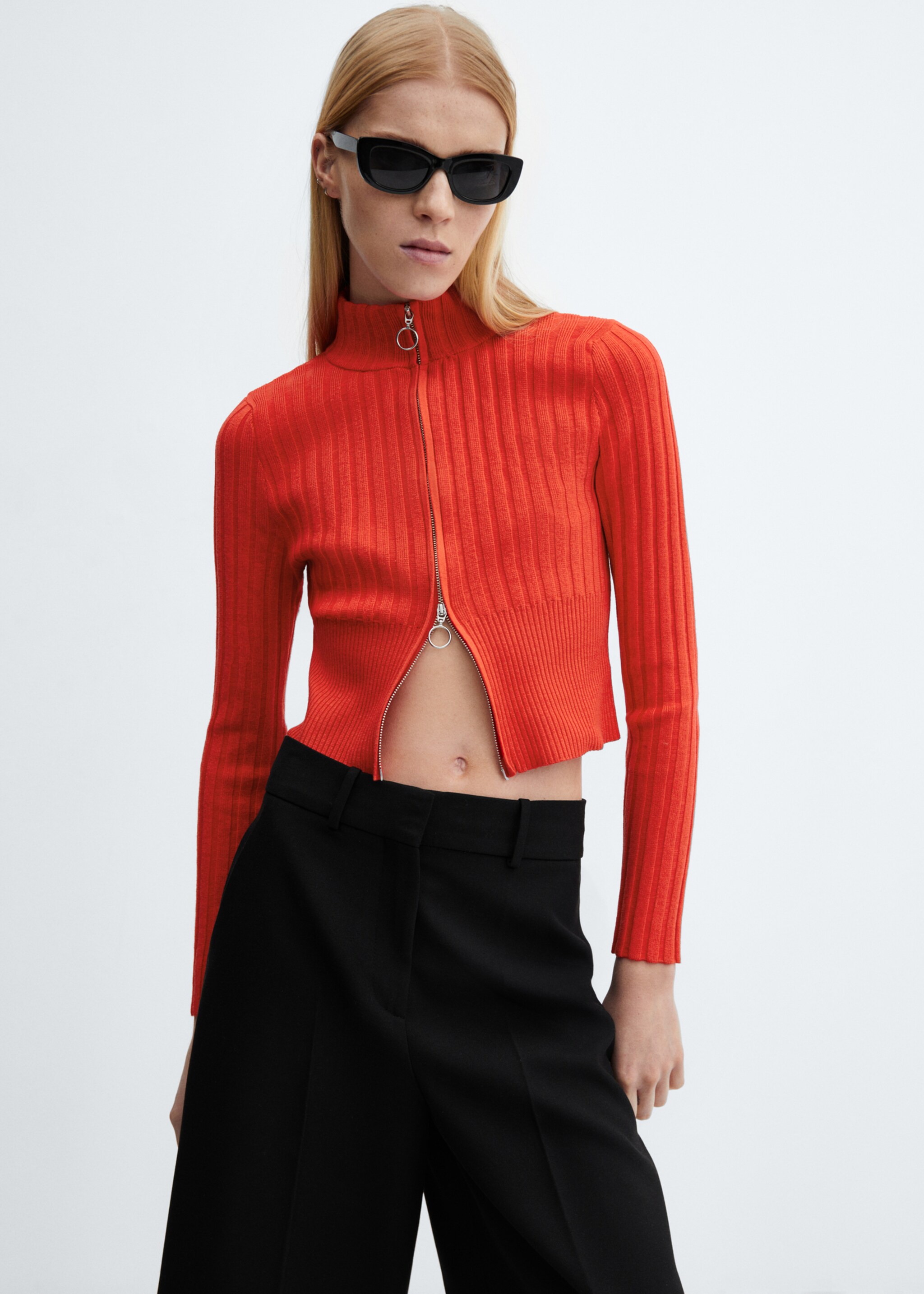 Crop vest met rits - Middenvlak