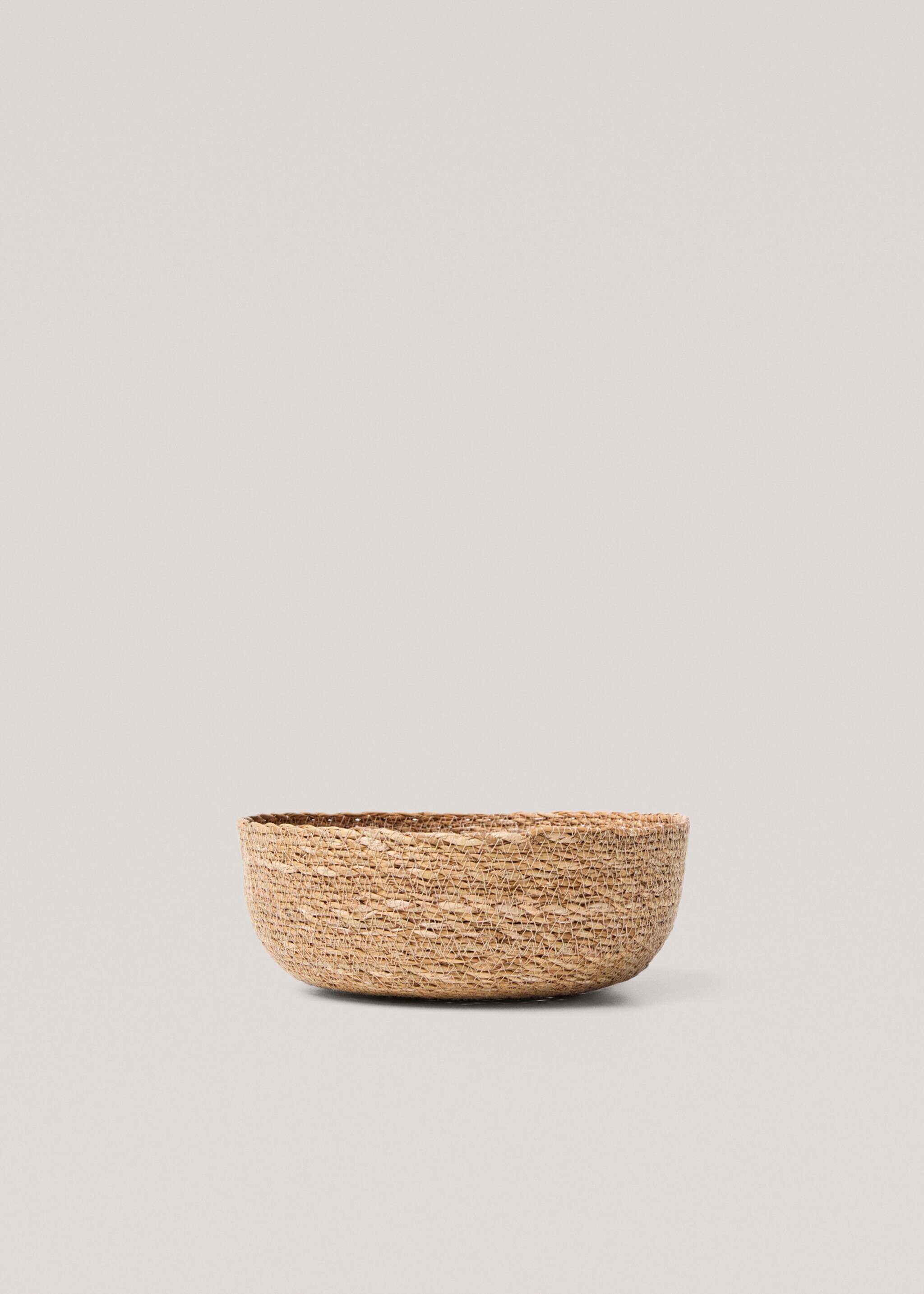 Cesta redonda com fibras naturais 25 x 9 cm - Artigo sem modelo, Castanho. Ref: 67044067-00.