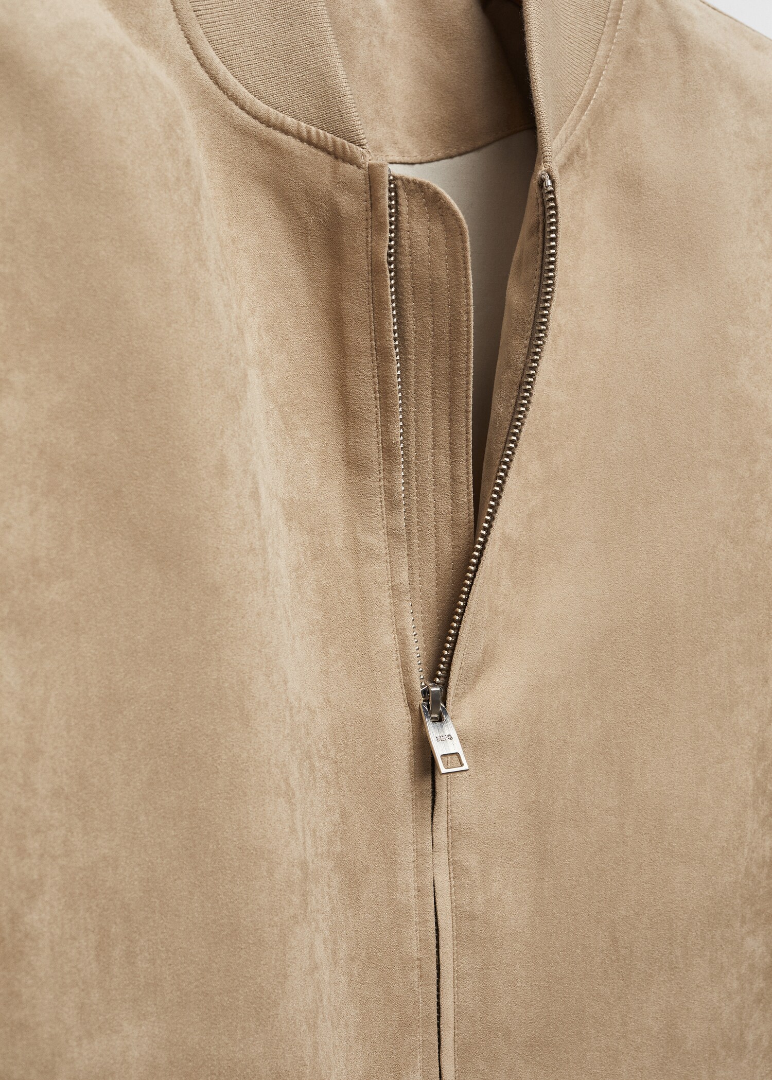 Suede-effect bomber jacket - Details of the article 8
